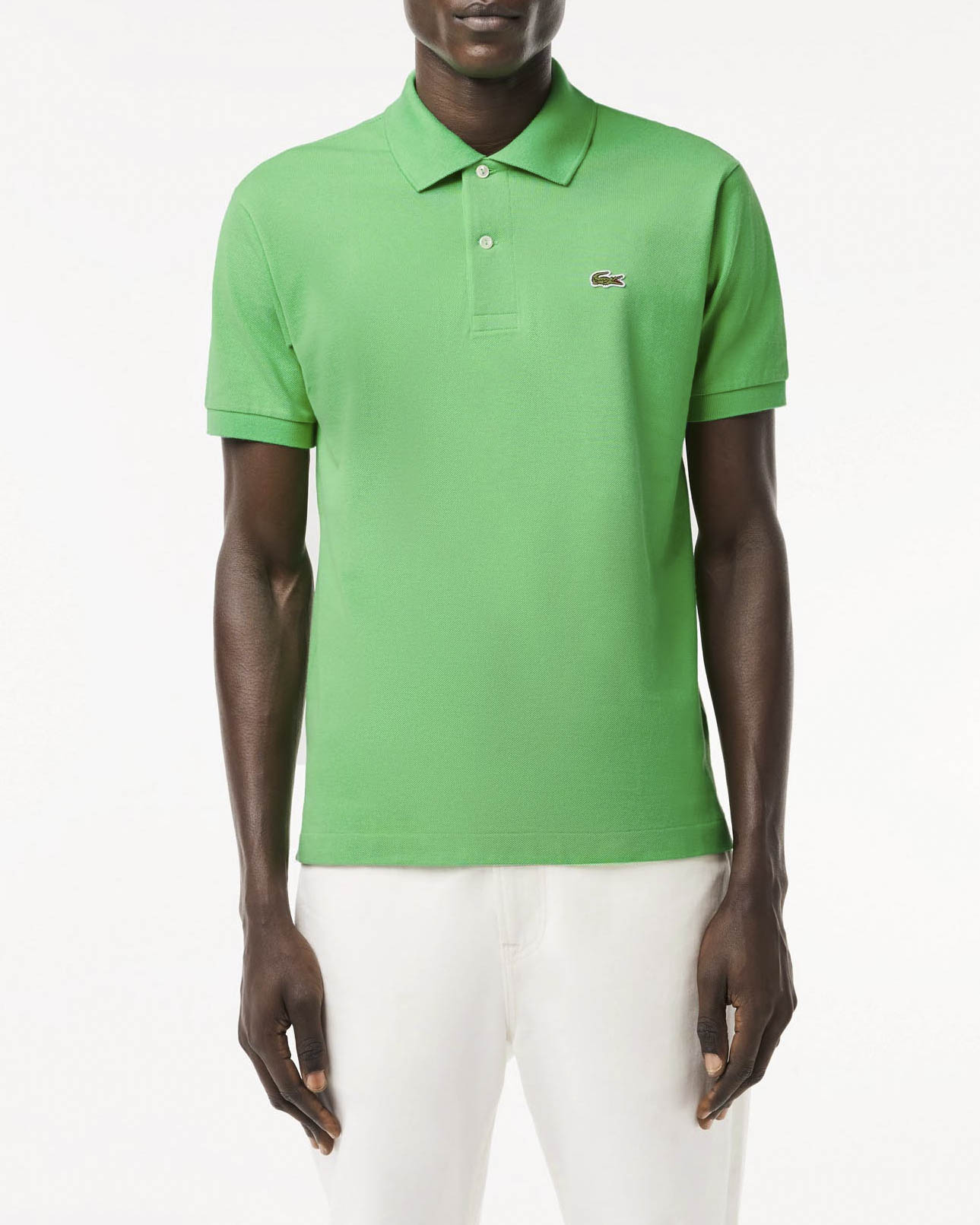 Polo verde mela classic fit L.12.12 in petit piqué