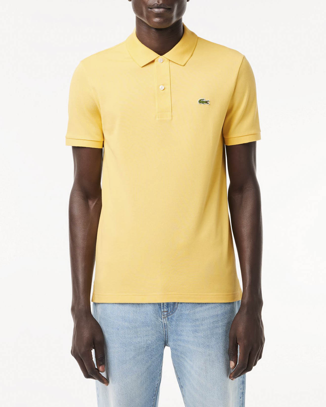 Polo Lacoste gialla slim fit PH4012 in petit piqué