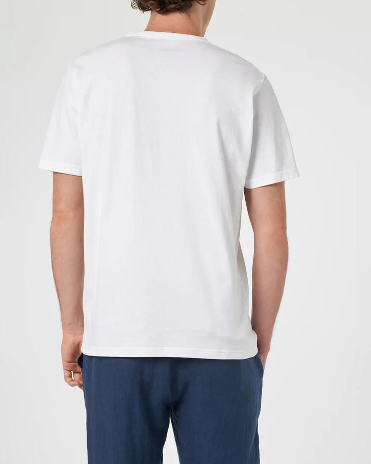 T-shirt MC2 Saint Barth bianca mezza manica con logo scritta in tono ricamata sulla manica image