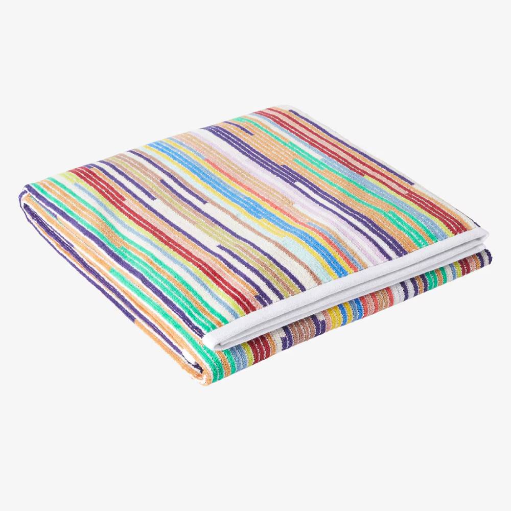 Missoni Home Bathroom | Melody multicolor striped shower towel 100x150