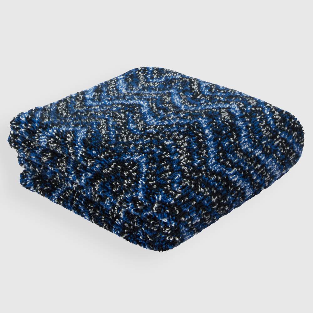 AZUL blue and black zigzag bathroom towel set by Missoni Home