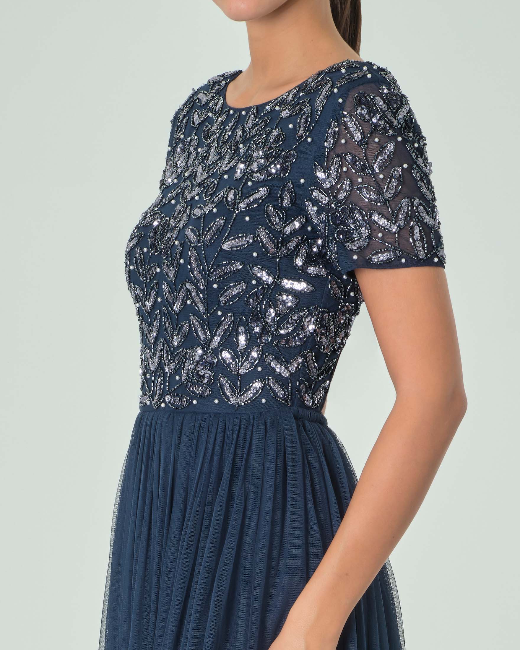 Abiti Lunghi Abito Lurex Blu Abiti Lunghi Brillantinati On Sale