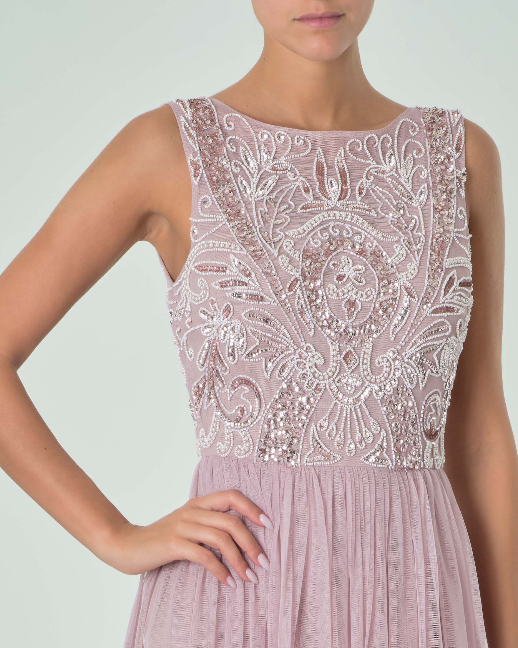 Abito Elegante Da Donna Odizli Taglie Forti – Senza Maniche Scollo A V Con Paillettes In Tulle - 3