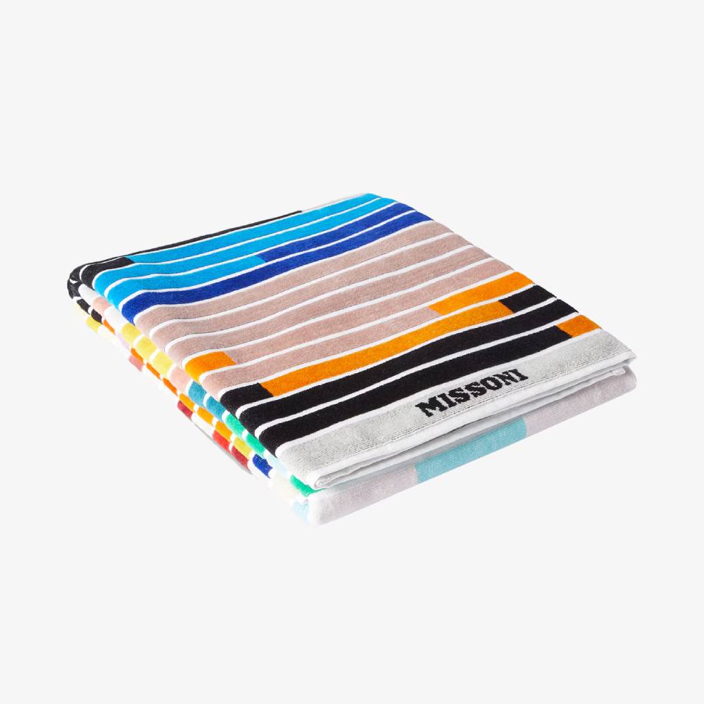 Missoni Home Bathroom Melody multicolor striped beach towel 100x180