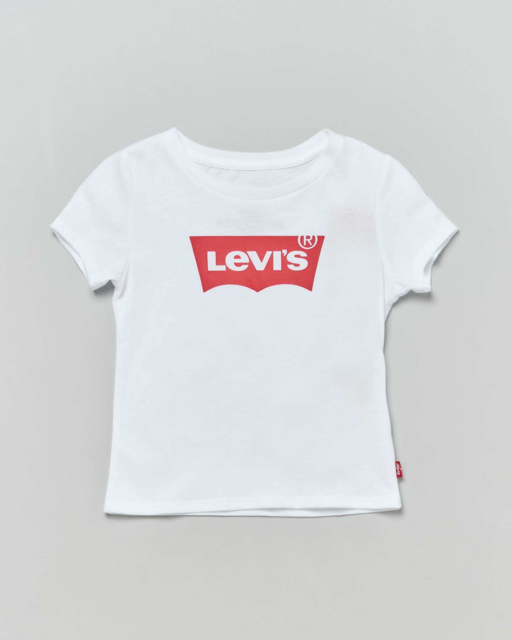 T-shirt Levi's bianca a maniche corte con logo batwing rosso