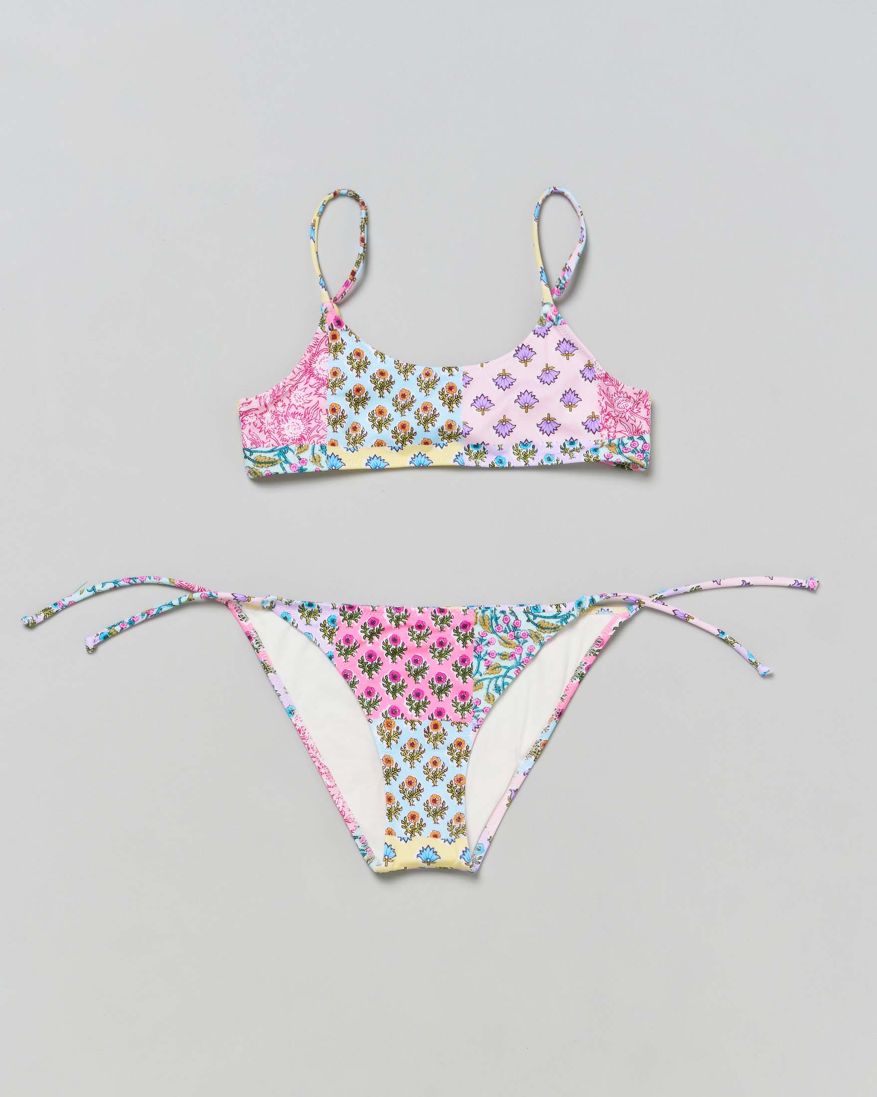 Bikini Jaiden a bralette in fantasia patchwork floreale multicolor