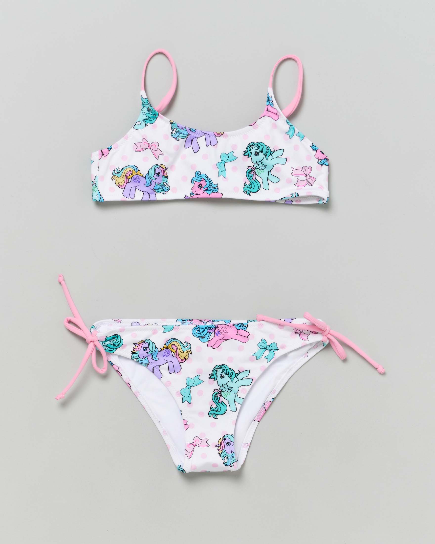 Bikini Jaiden a bralette rosa con stampa My Little Pony
