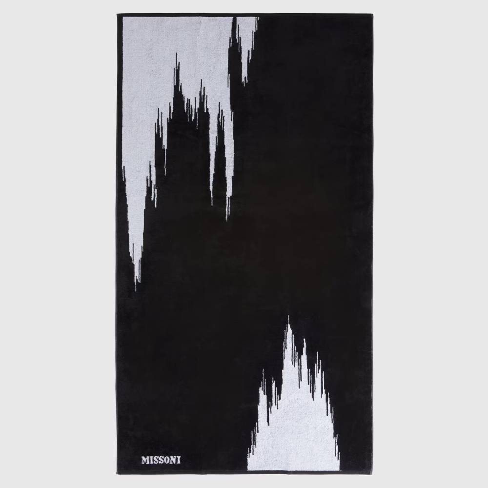 Missoni Home Bathroom | SKUNK beach towel 100x180 black and white