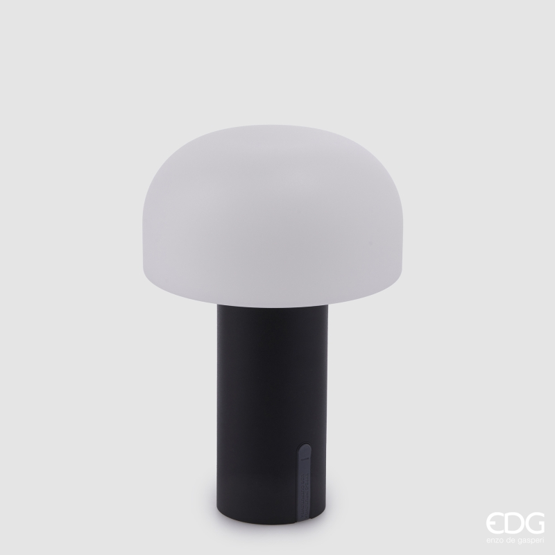 Lampada da Tavolo Kiran Usb Fungo Led Nera d.15 h.22 IP44 Edg