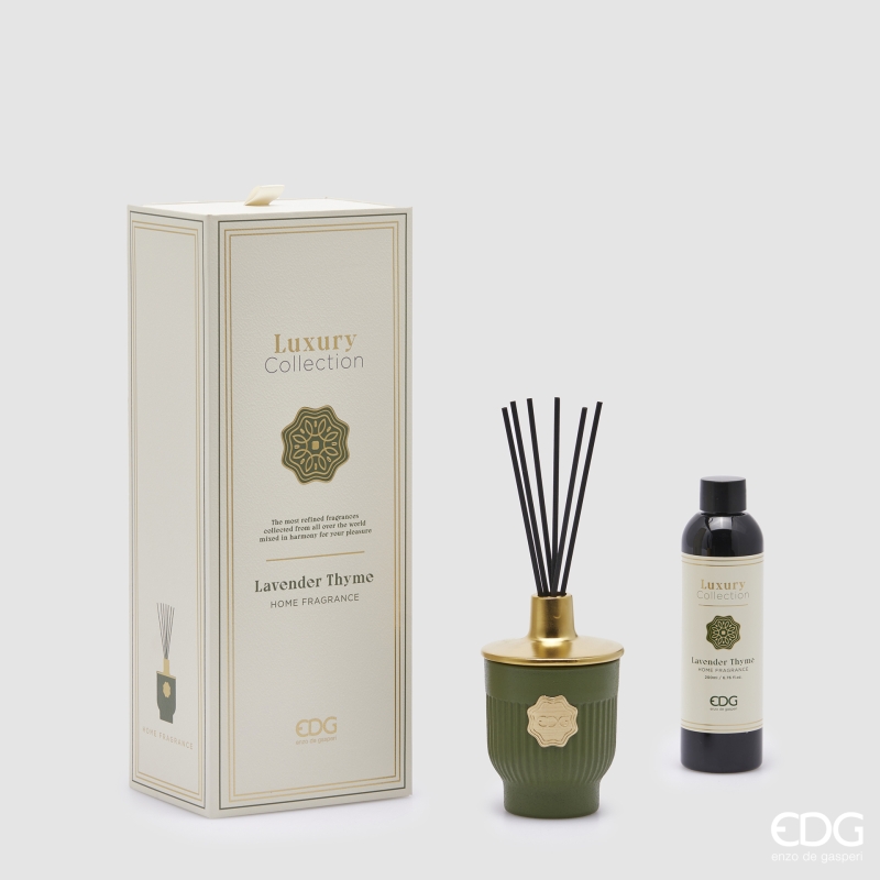 Diffusore di Profumo con Bastoncini Luxury Collection Lavender Thyme 200 ml. Edg