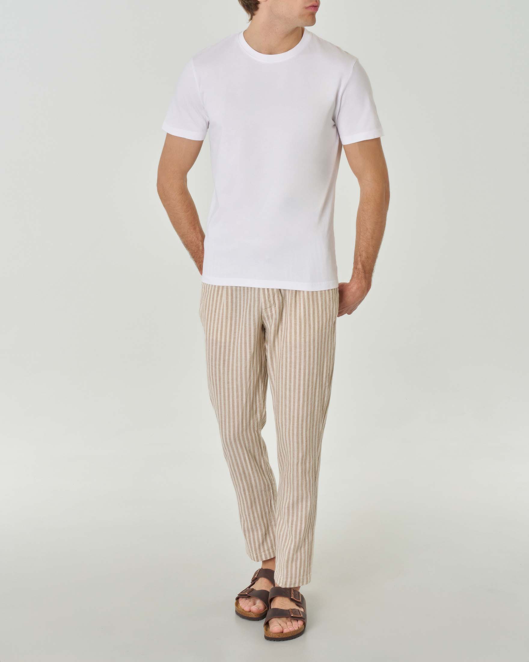T-shirt bianca mezza manica in puro cotone
