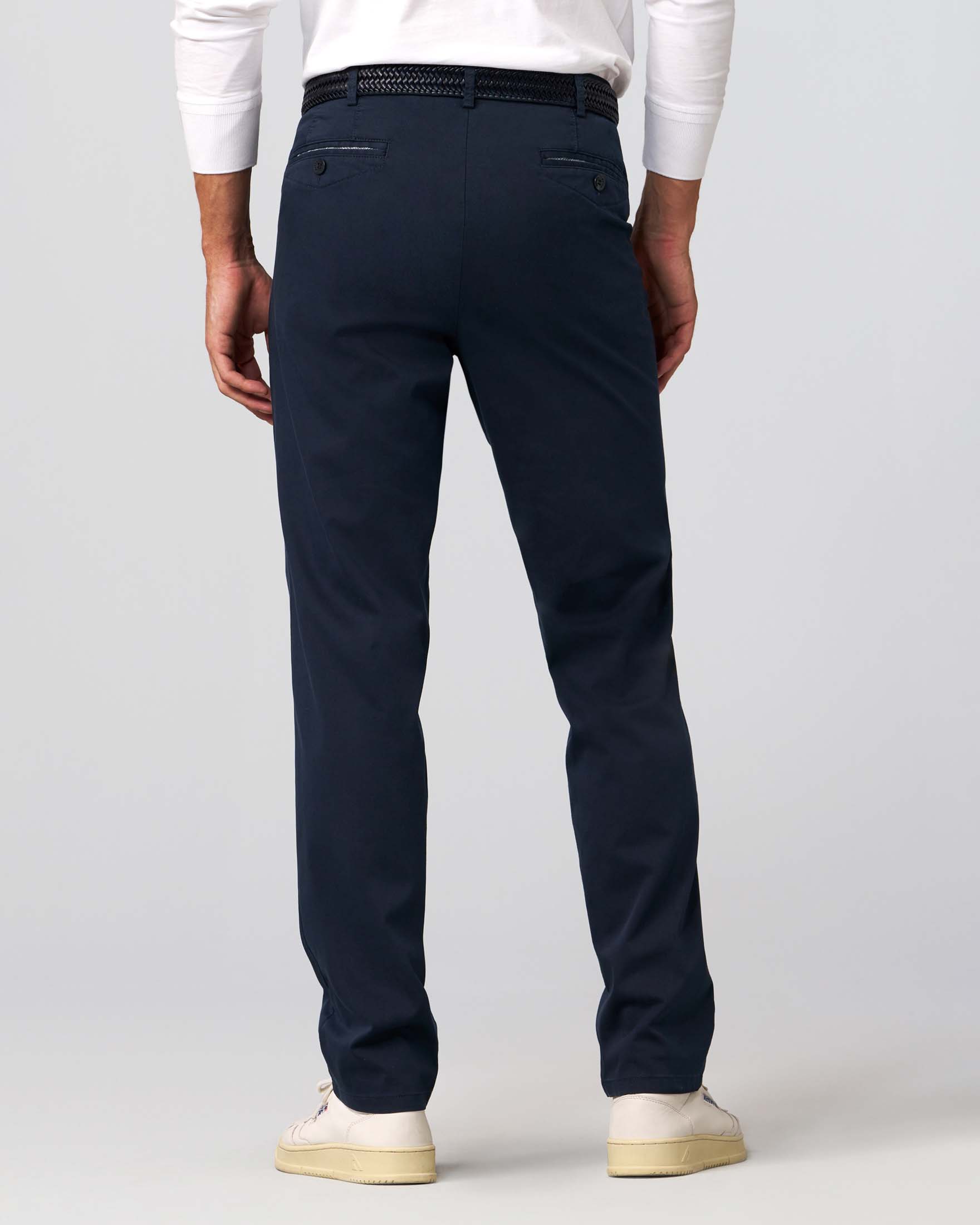 Pantalone chino Tokyo blu in tessuto armaturato di cotone stretch drop 6 image
