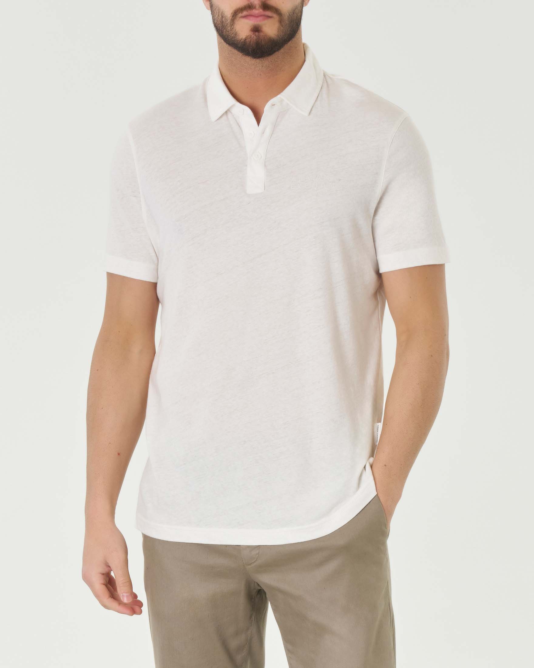 Magliette Polo Polo Uomo Marche Italiane Polo Bianca Mezza Manica