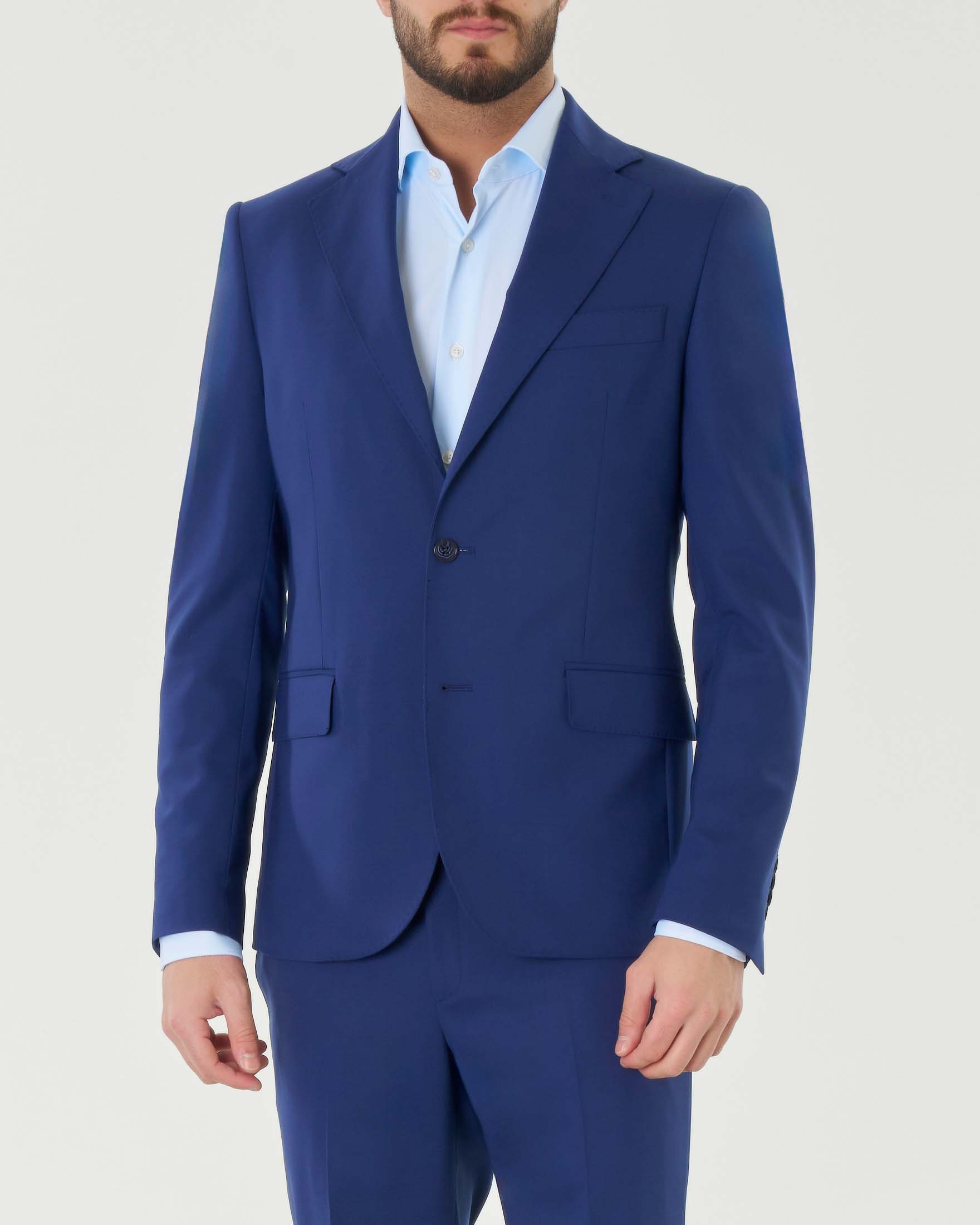 Abito blu royal in tela di lana stretch image