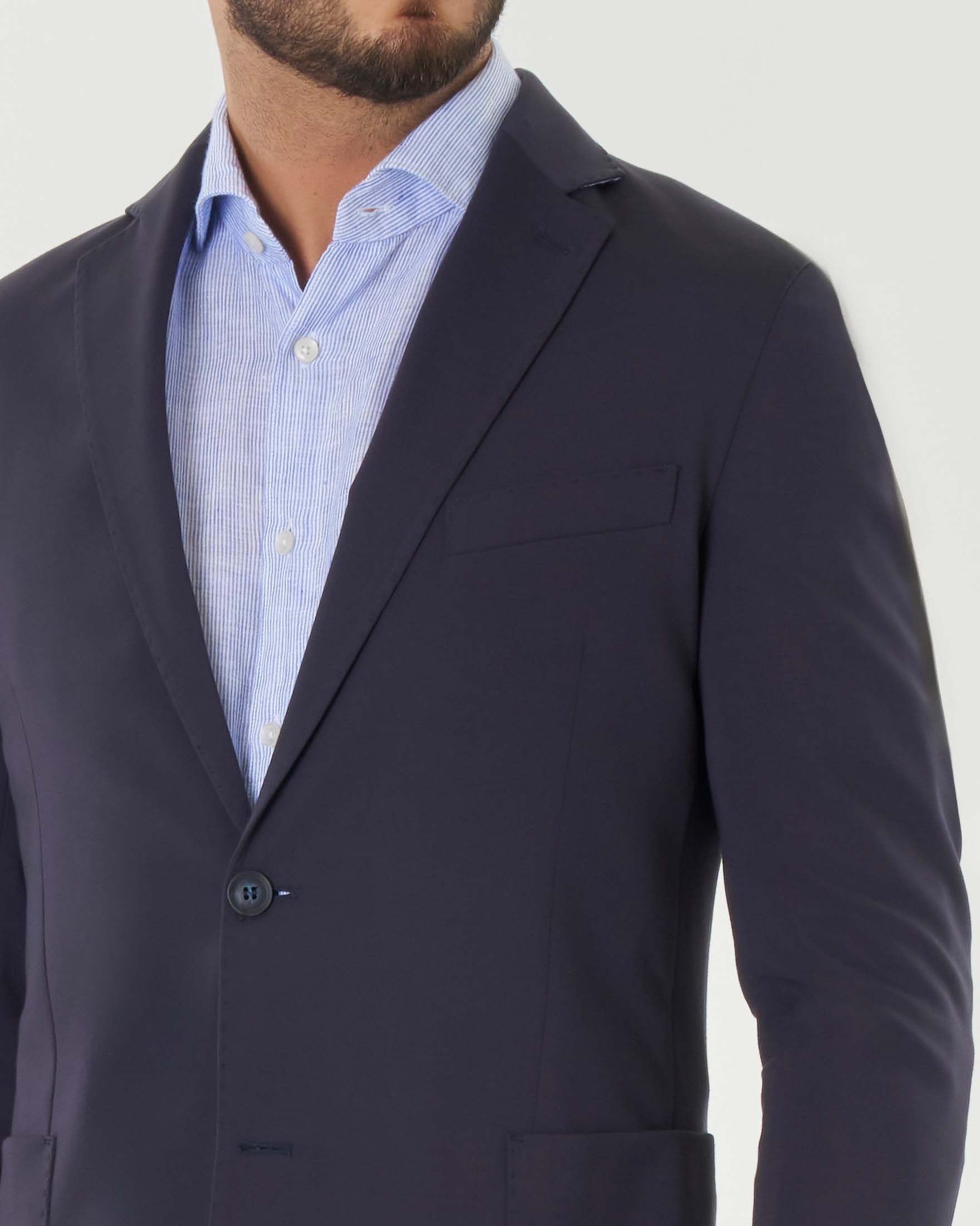 Blazer blu in leggero jersey di viscosa stretch image
