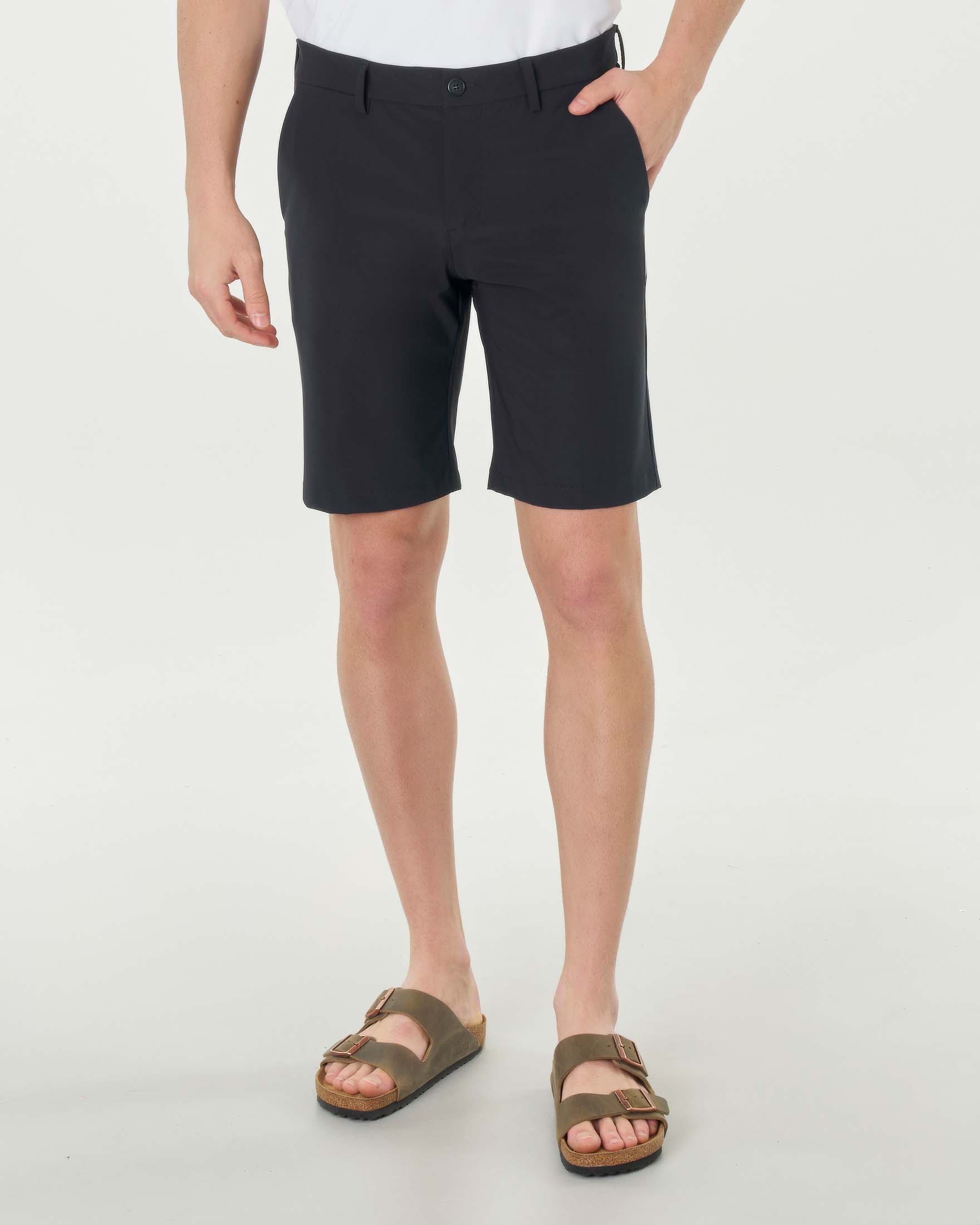 Bermuda chino blu in tessuto tecnico stretch