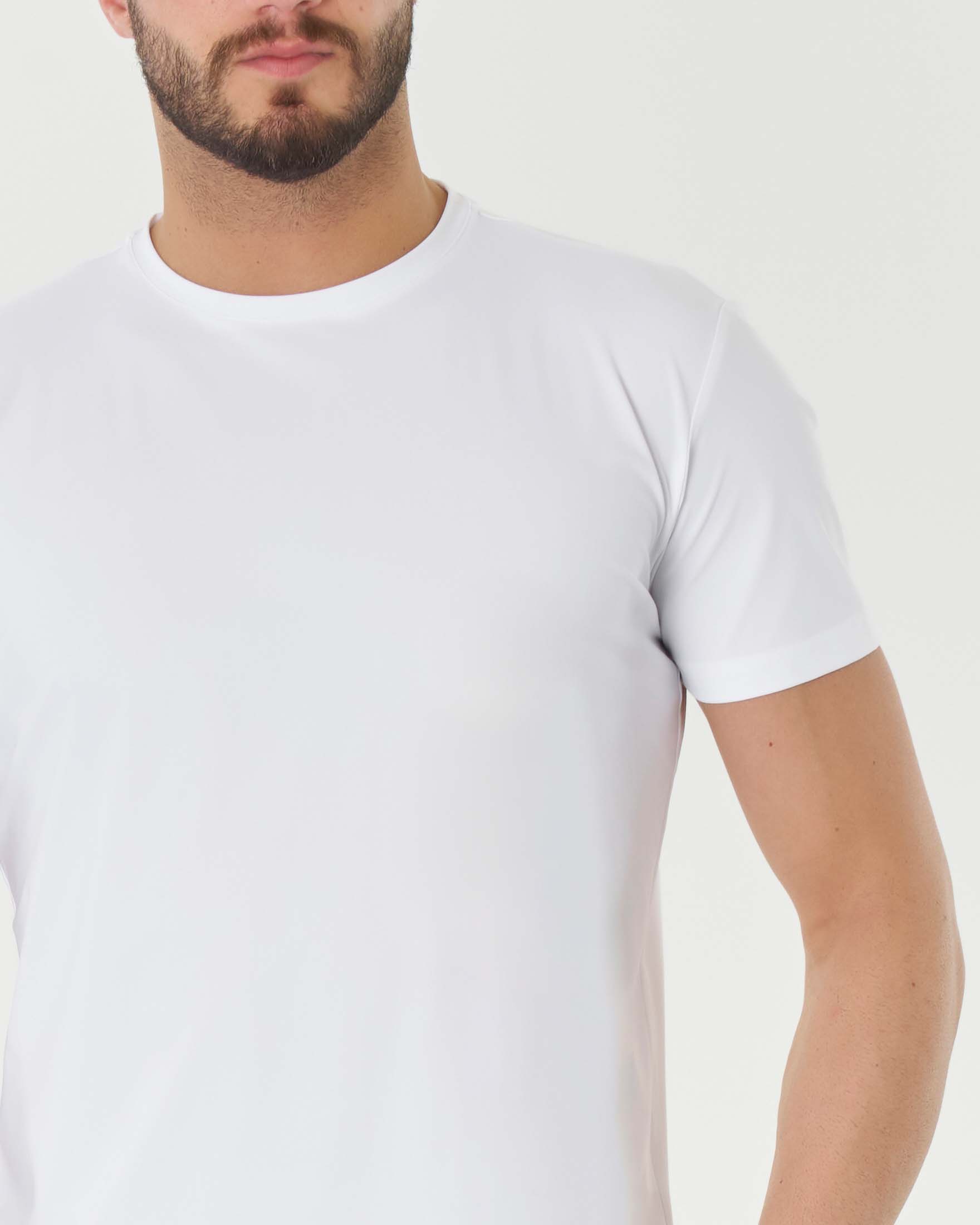 T-shirt Pellizzari bianca mezza manica in tessuto tecnico hyper comfort image