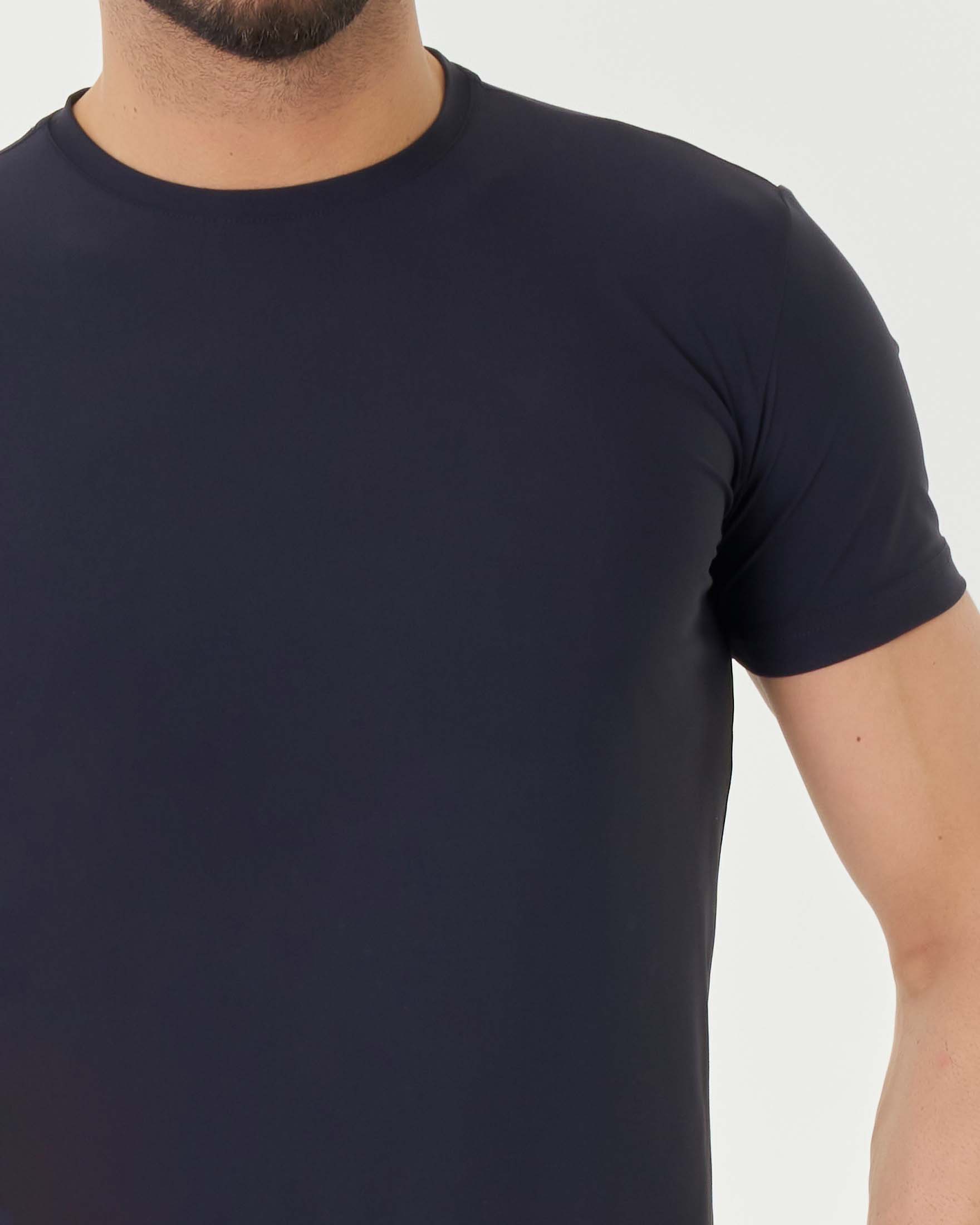 T-shirt Pellizzari blu mezza manica in tessuto tecnico hyper comfort image