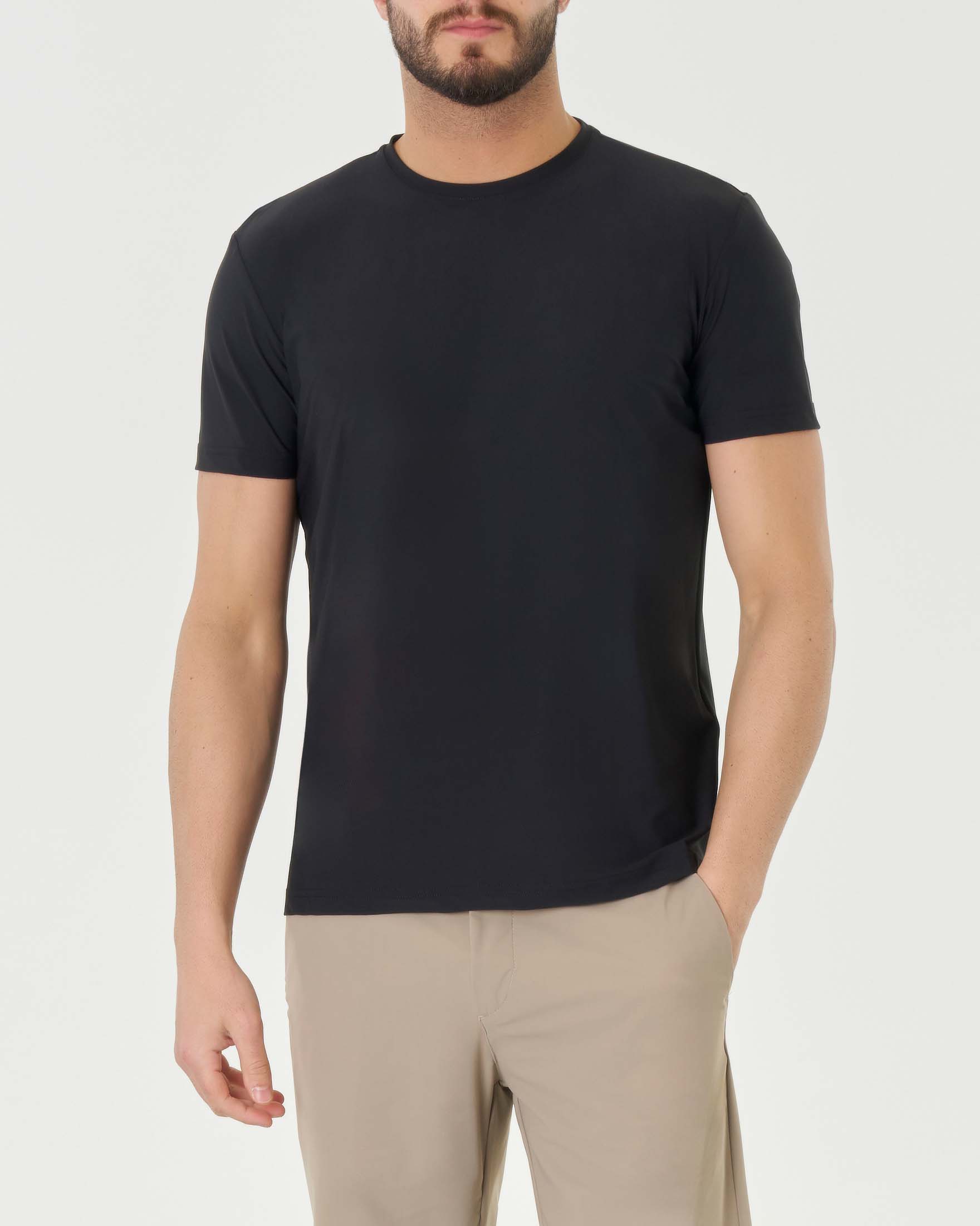 T-shirt Pellizzari nera mezza manica in tessuto tecnico hyper comfort