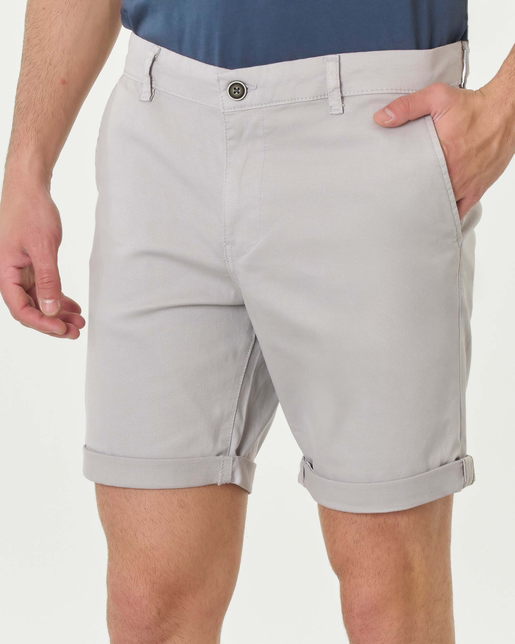Bermuda chino grigio slim fit in cotone stretch armaturato image