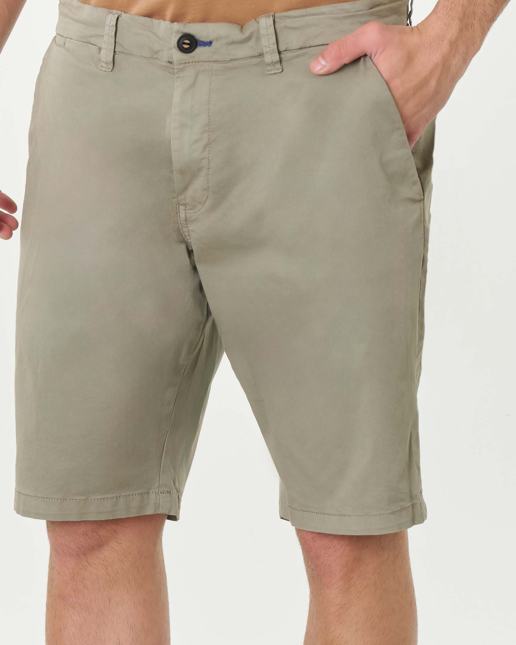 Bermuda chino grigio salvia in gabardina di cotone stretch image