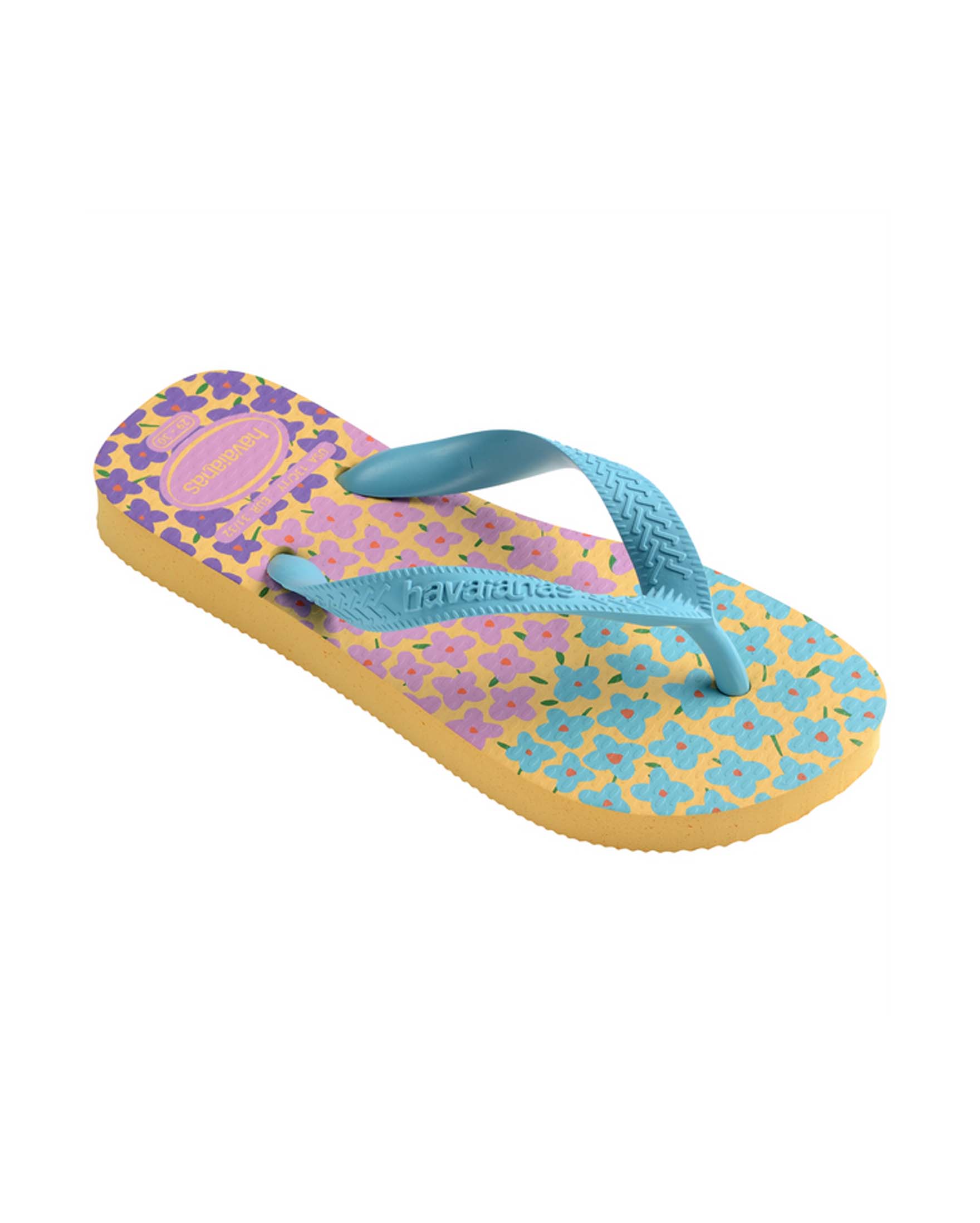 Havaianas Kids Flores a fantasia floreale multicolore e fascetta azzurra  image