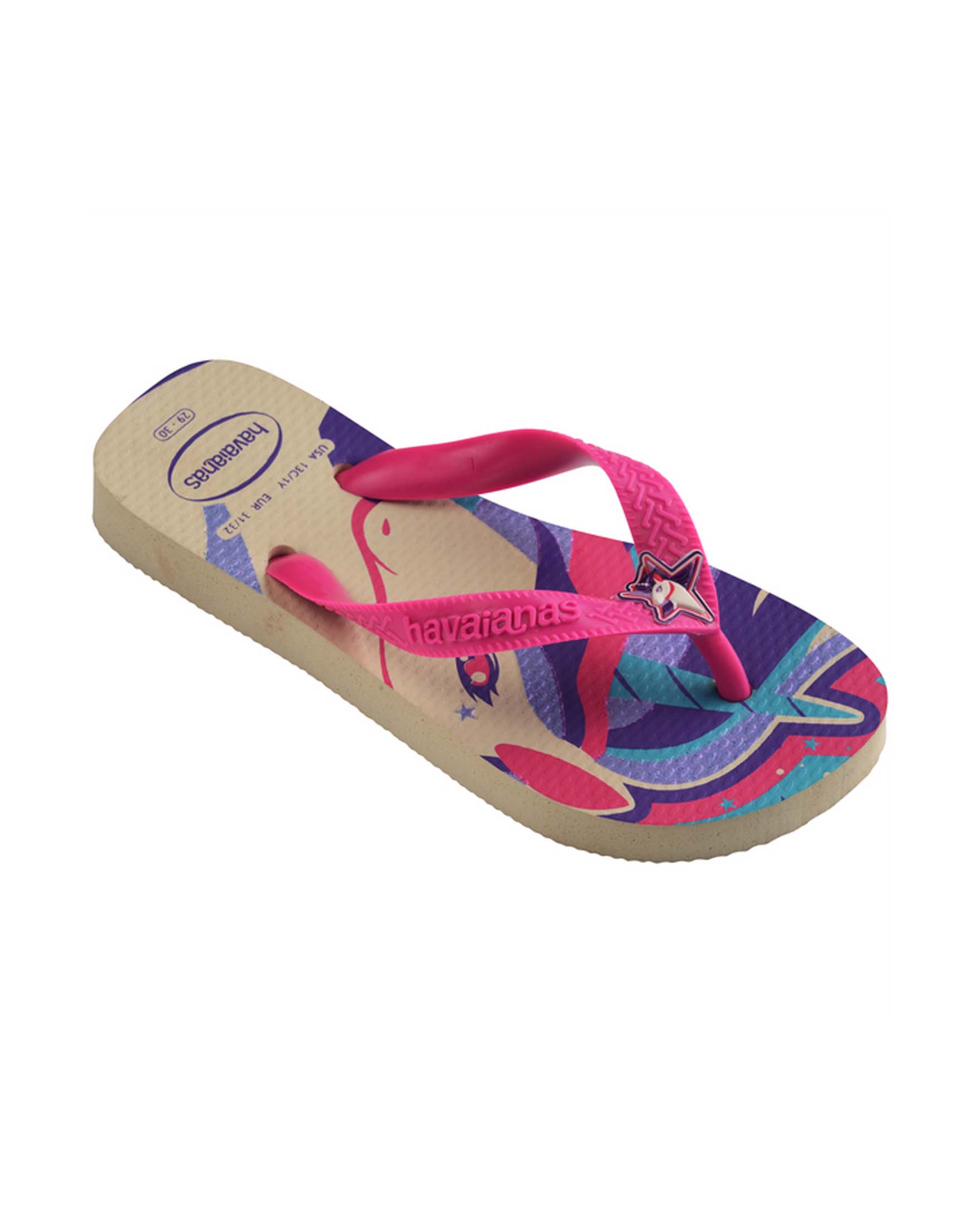 Havaianas Kids Fantasy con stampa unicorno e cinturino fucsia 