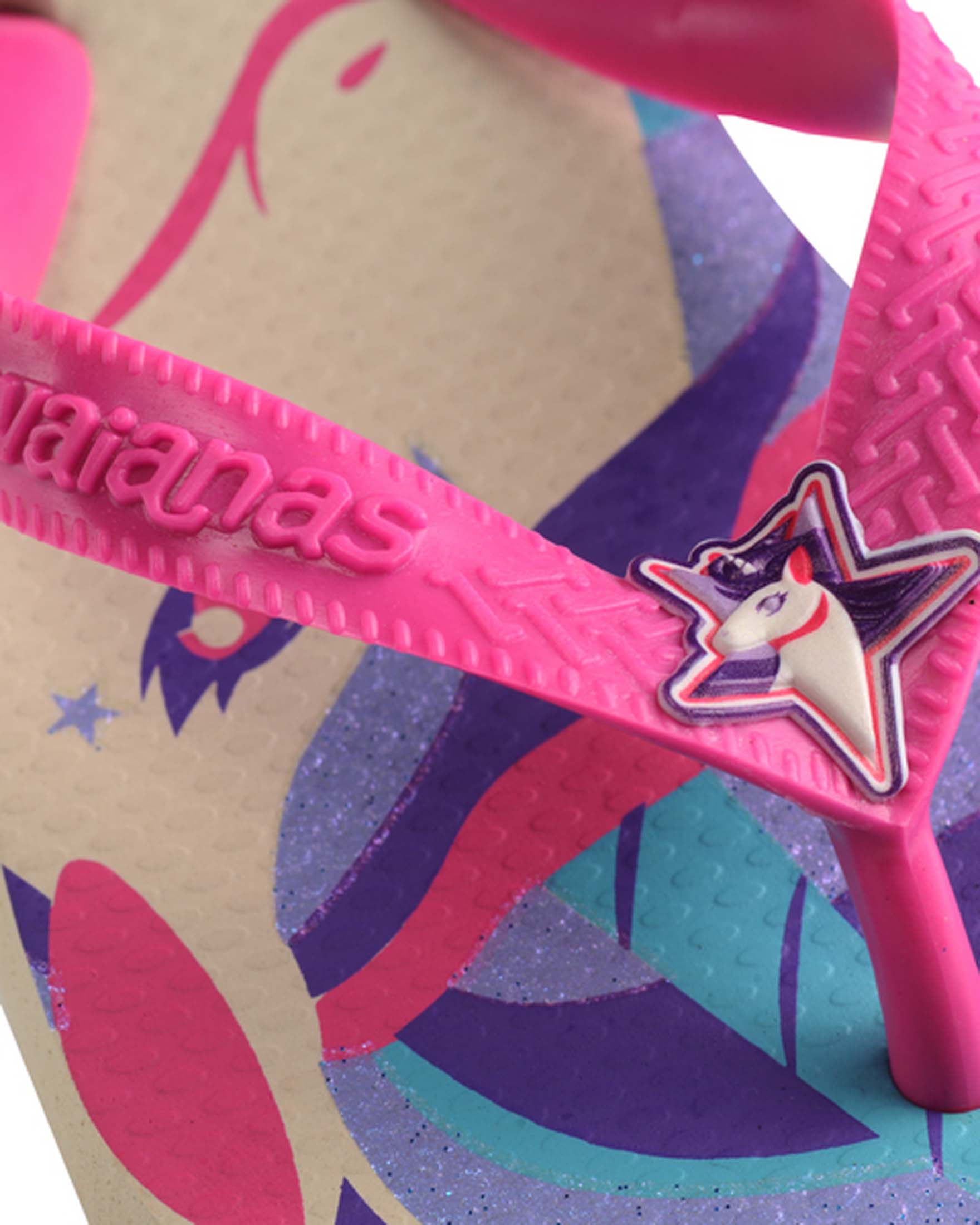 Havaianas Kids Fantasy con stampa unicorno e cinturino fucsia 