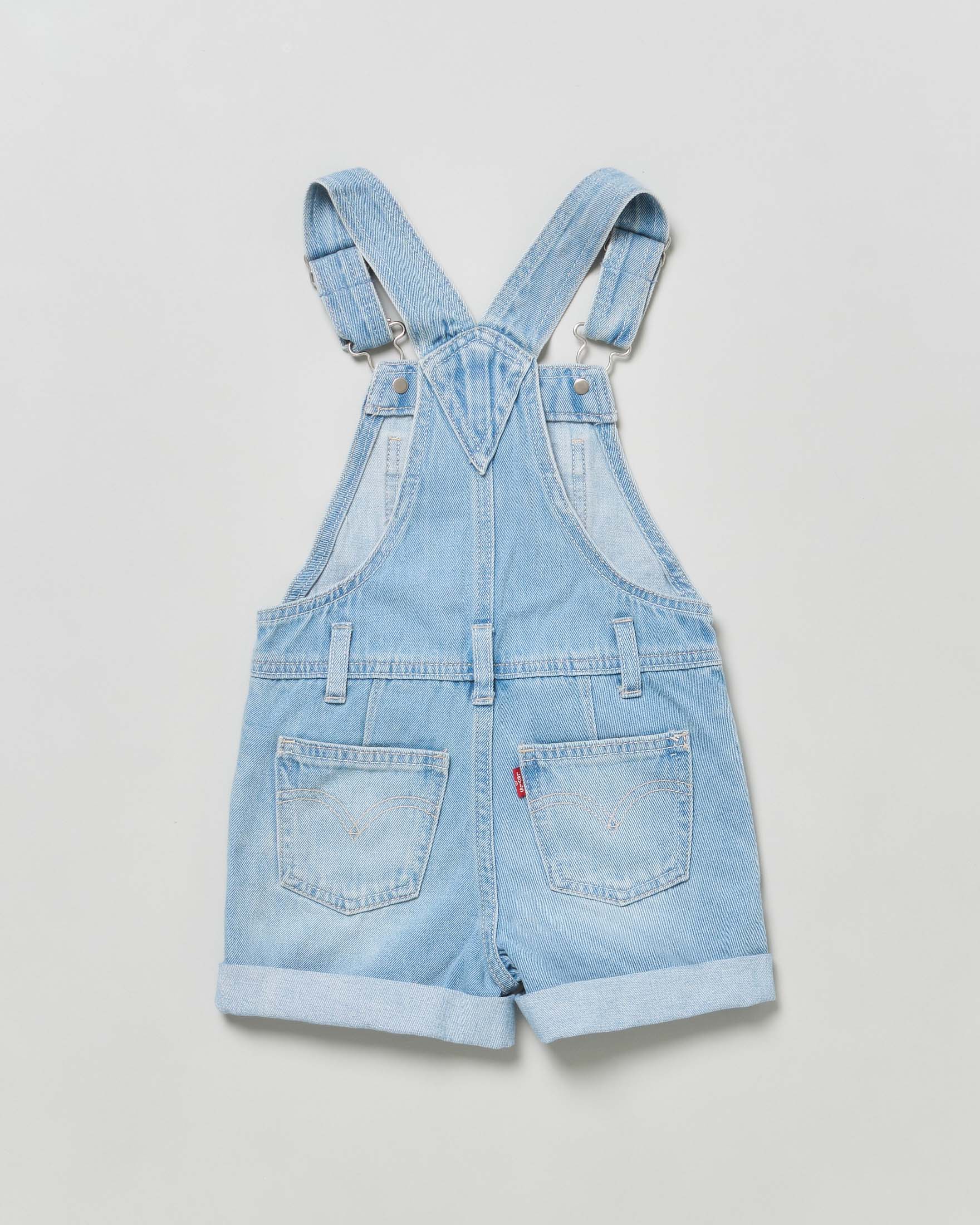 Salopette in denim di cotone a lavaggio chiaro super stone washed 