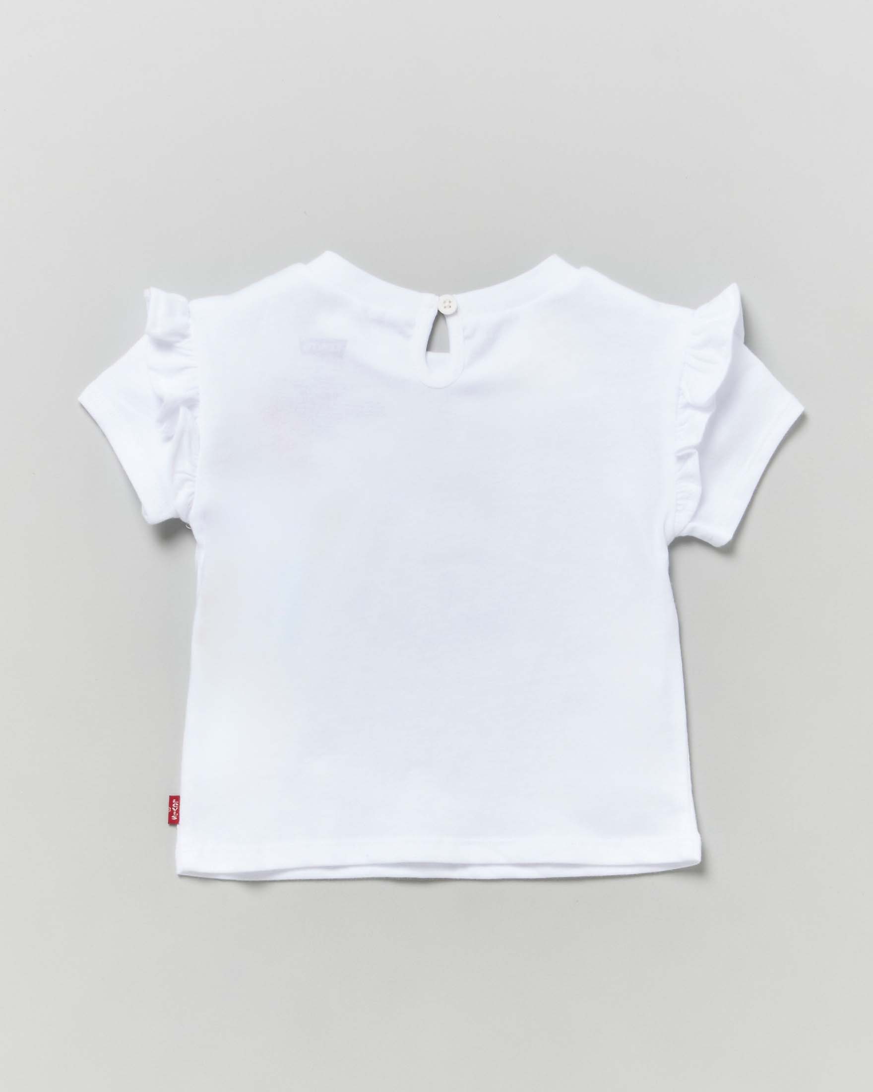 T-shirt bianca in cotone a maniche corte con stampa orsetta Hawaiana 