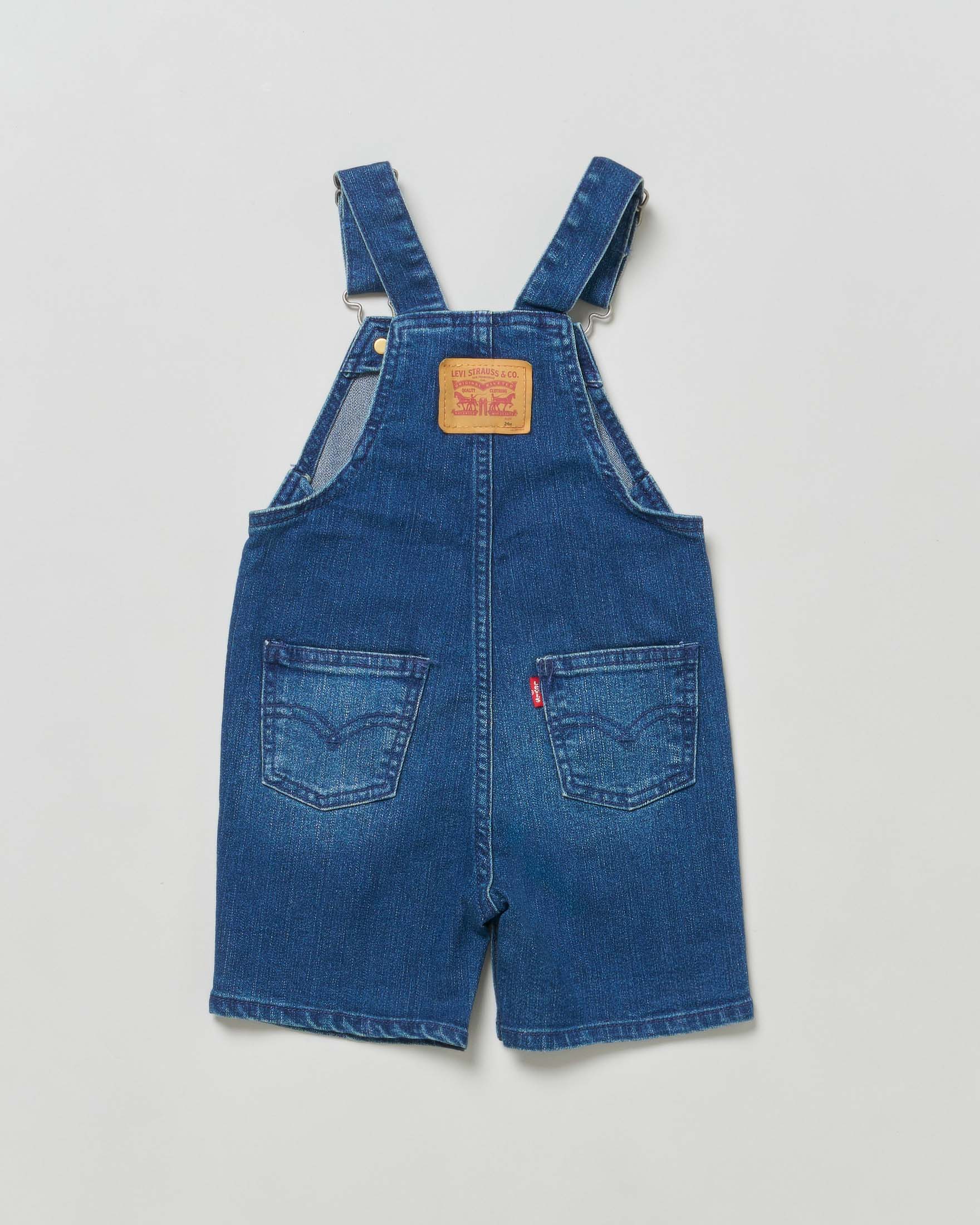 Salopette in denim di cotone a lavaggio medio stone washed 
