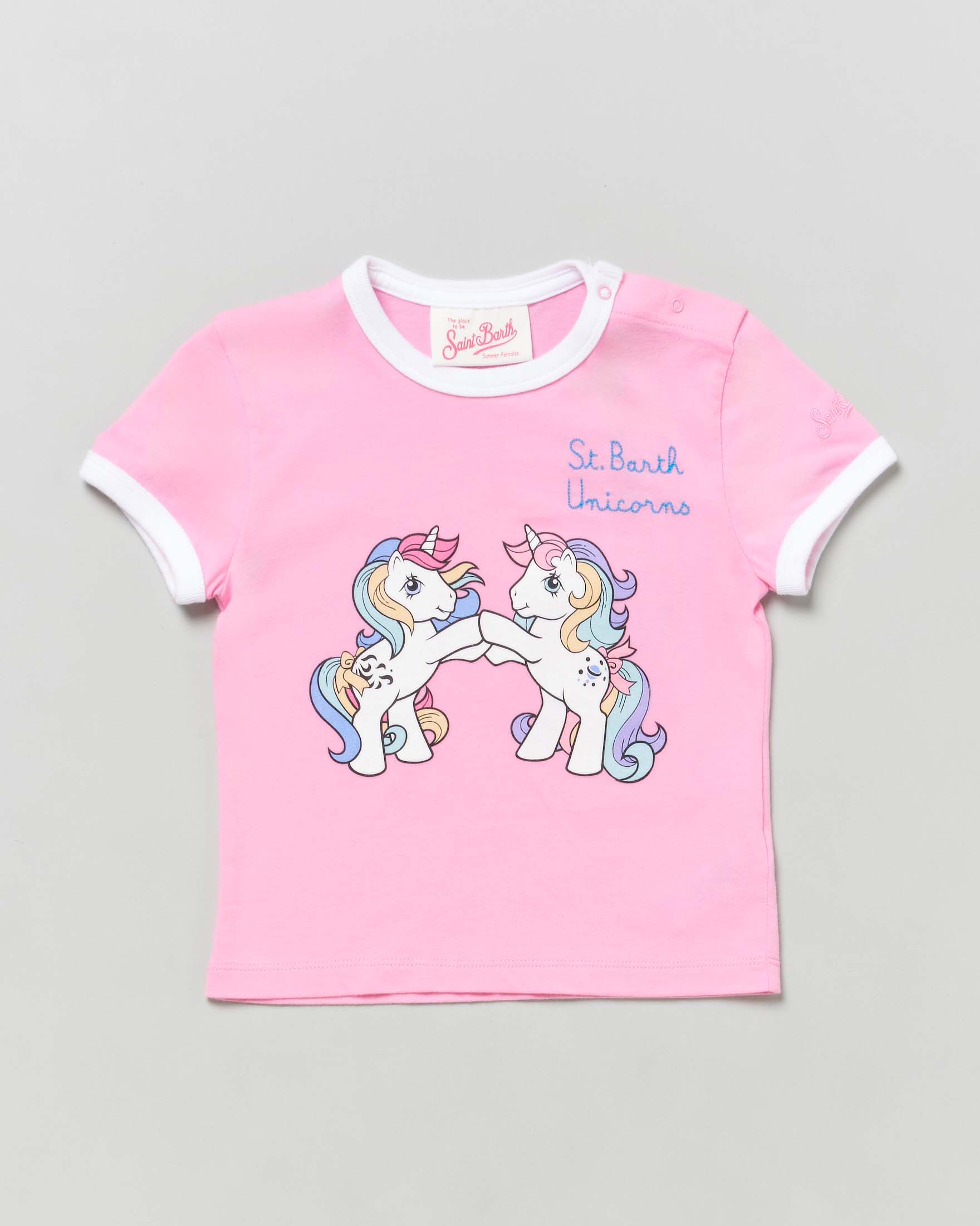 T-shirt rosa in cotone a maniche corte con stampa My Little Pony