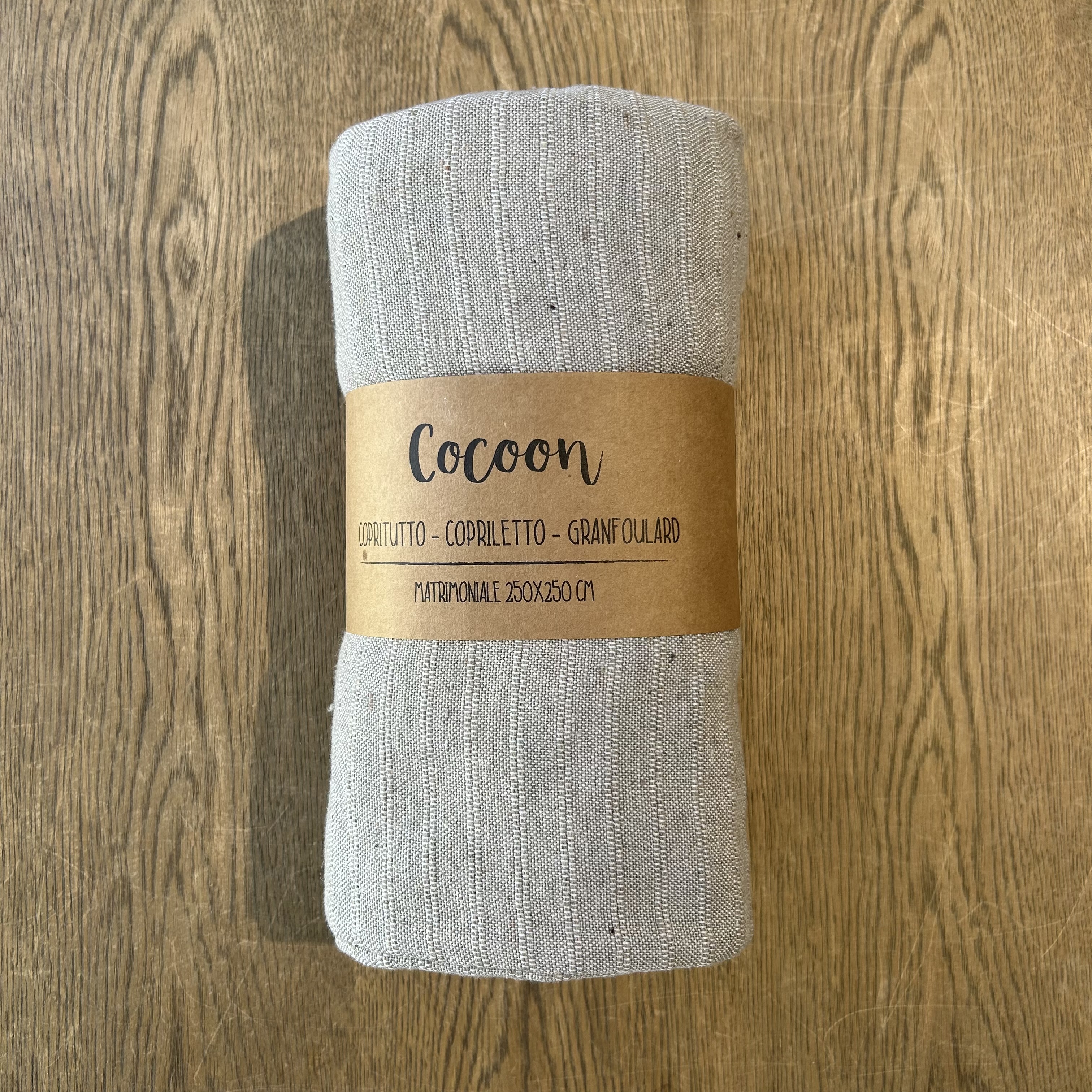 Copritutto Copriletto Cocoon 2P Tortora 250x250 Gts