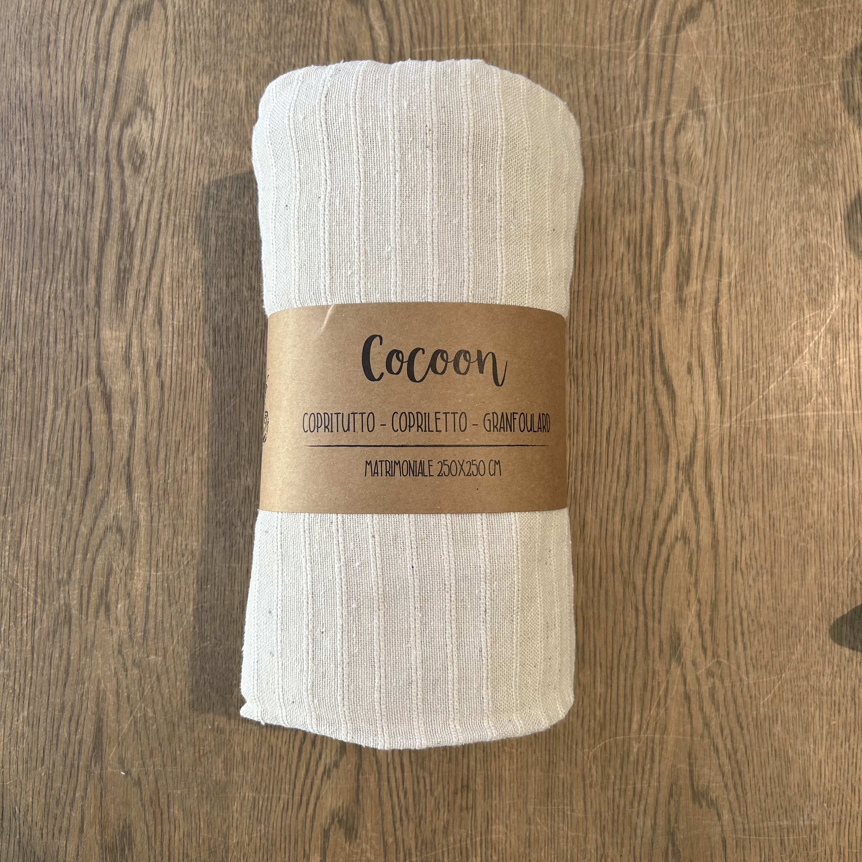 Copritutto Copriletto Cocoon 2P Naturale 250x250 Gts
