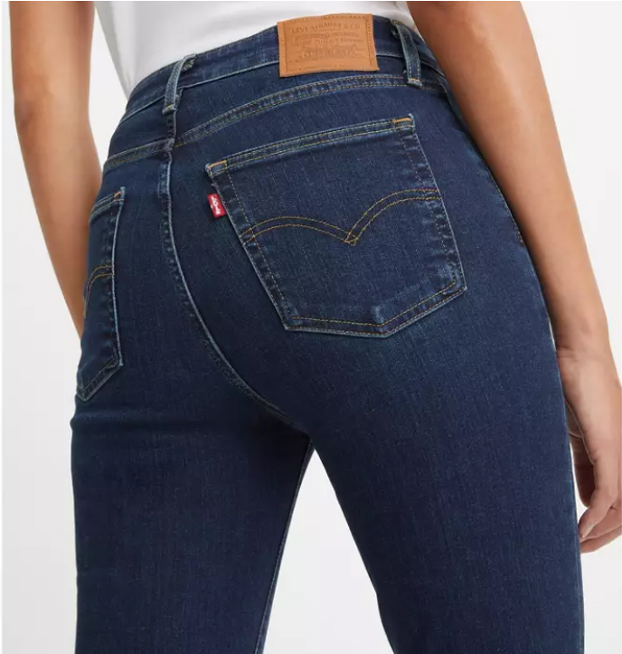 Jeans 721® skinny a vita alta in cotone Stellar Stretch modellante blu lavato dal taglio leggermente cropped image