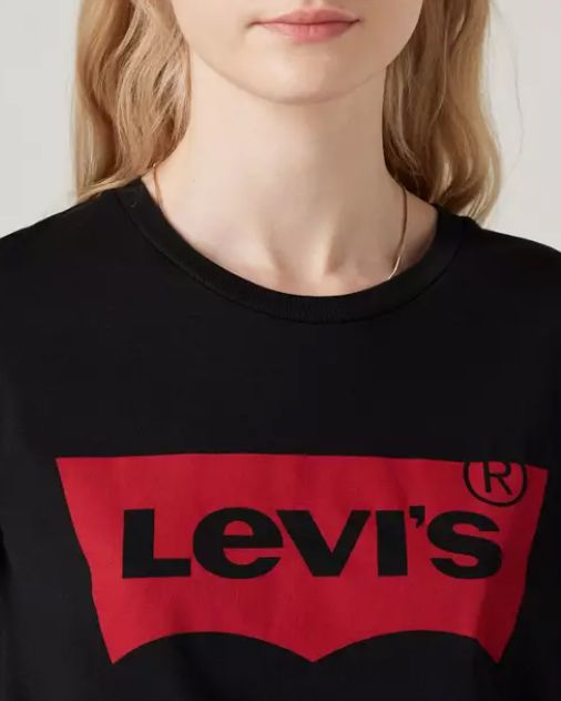 T-shirt girocollo nero in puro cotone con maxi-logo batwig rosso stampato sul petto image