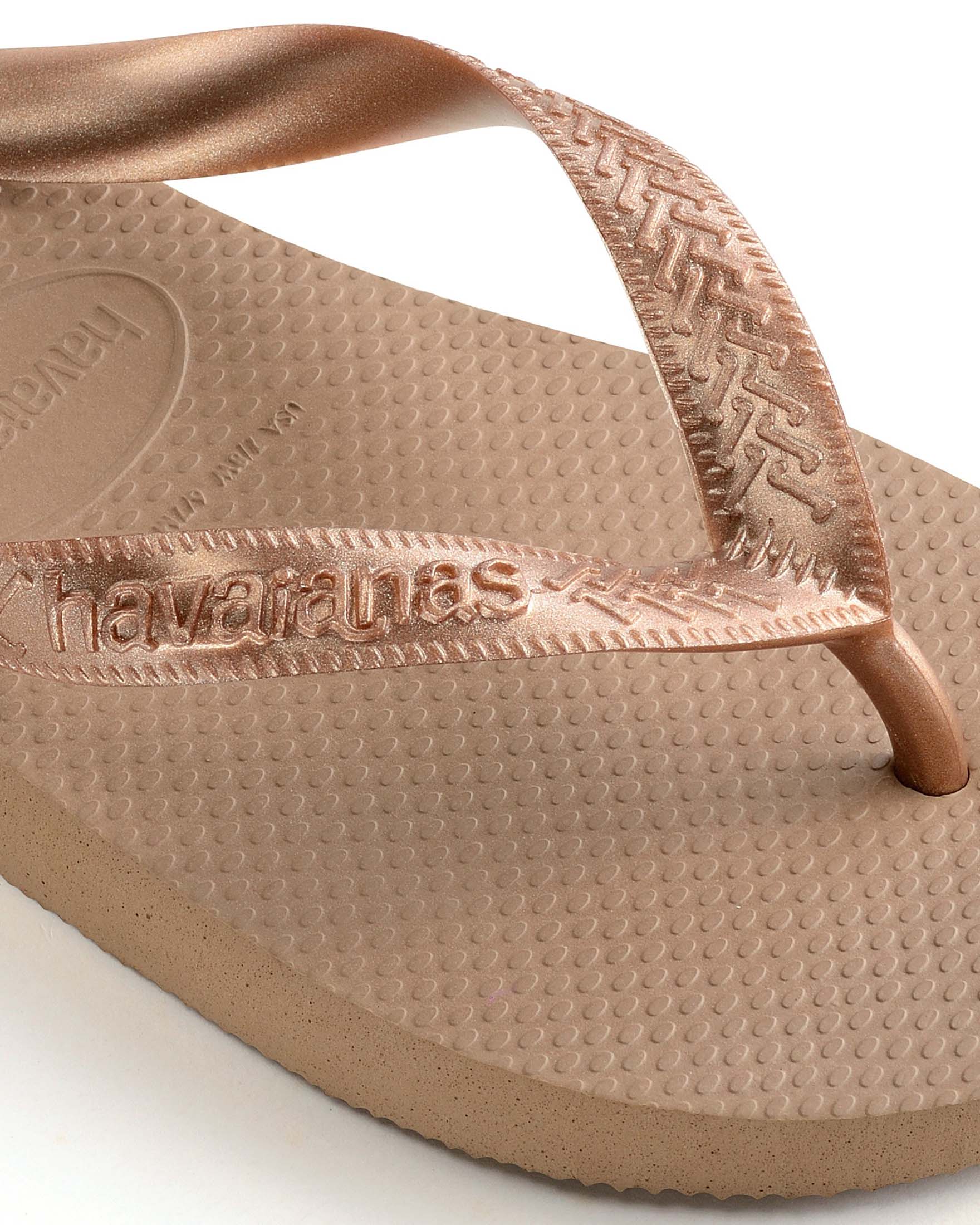 Havaianas Top Tiras color oro rosa con fascette spesse metallizzate con logo in rilievo image