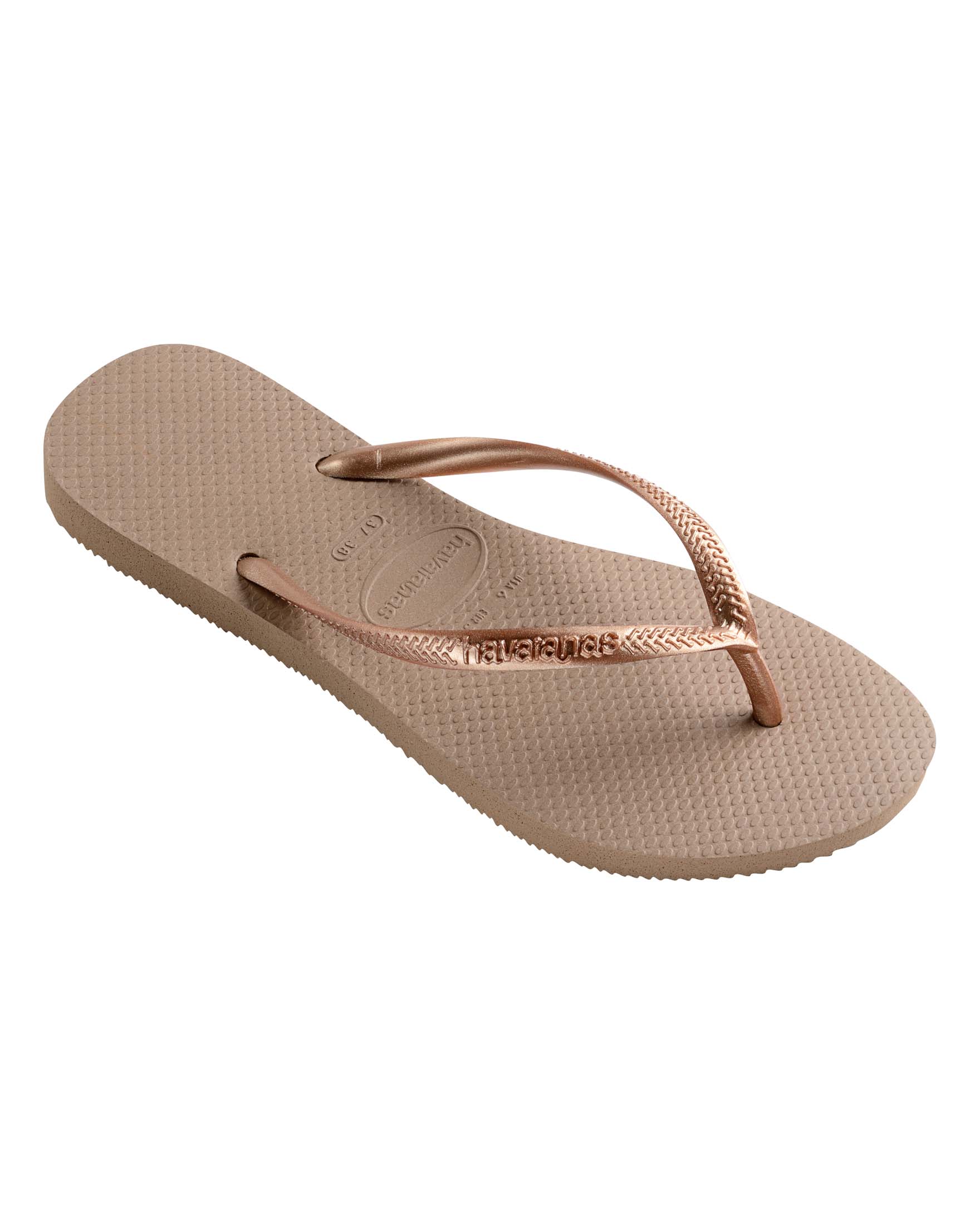 Slim color oro rosa con fascette sottili metallizzate con logo in rilievo