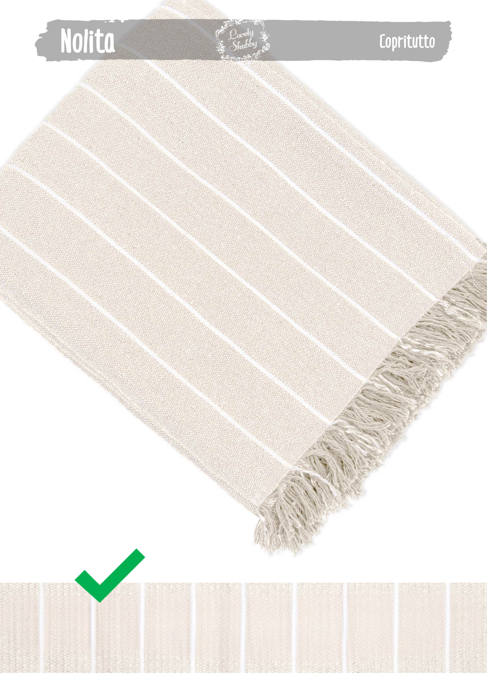 Copritutto Copriletto Nolita 1P Naturale 170x250 Gts