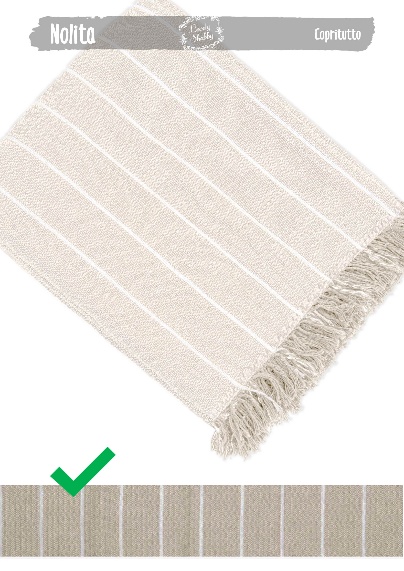 Copritutto Copriletto Nolita 1P Sabbia 170x250 Gts