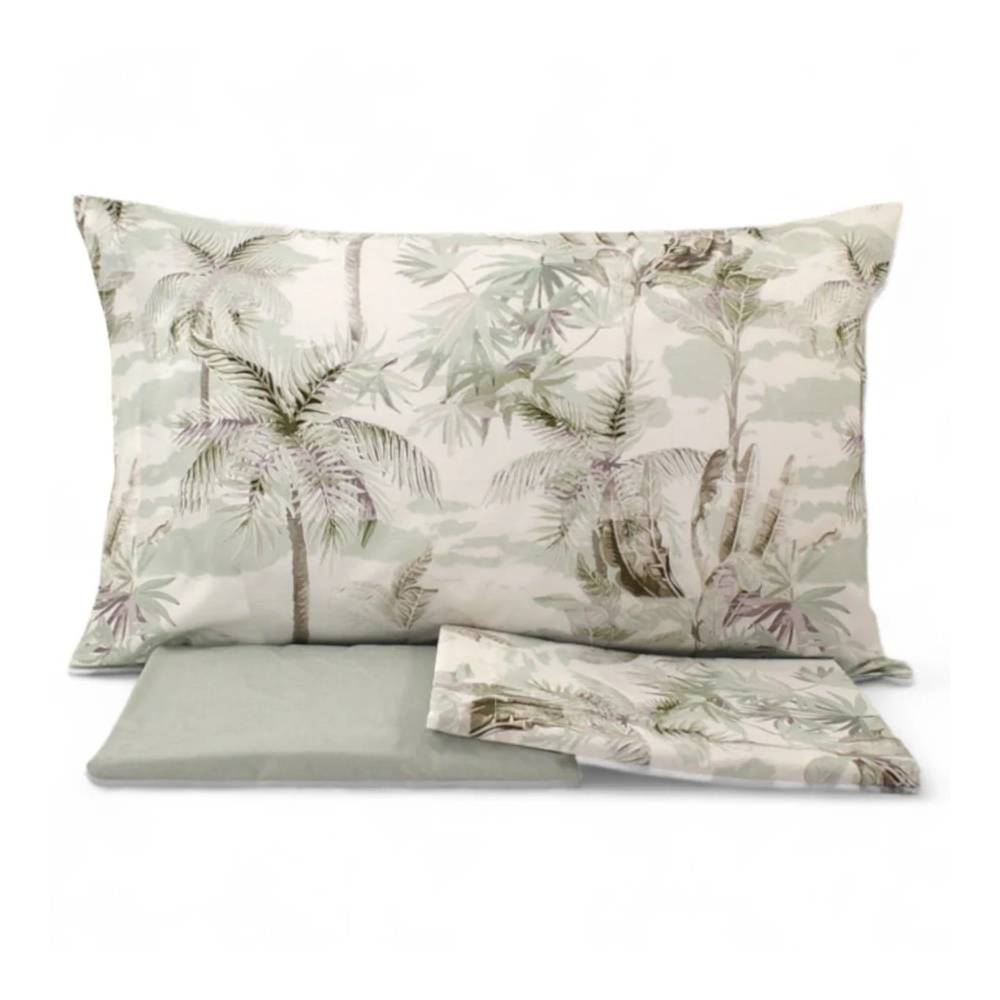 ABAKUHAUS Hawaiano Lenzuolo con Angoli, Grunge Palm Trees Arte, Morbido