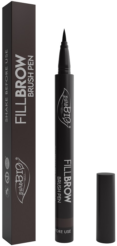 Puro Bio Fillbrow Brush Pen - Augenbrauenstift In Schwarz, 0,7 Ml, Für Natürlichen Haareffekt