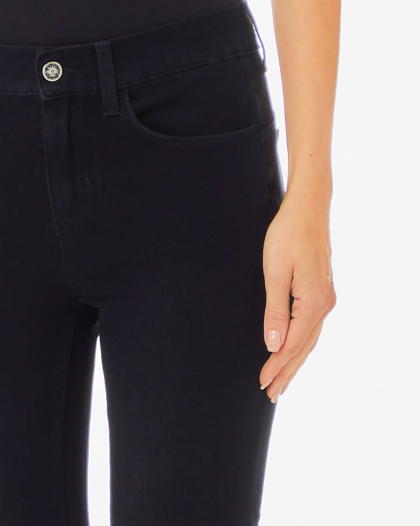 Jeans bottom up skinny in misto cotone stretch con risvolto al fondo image
