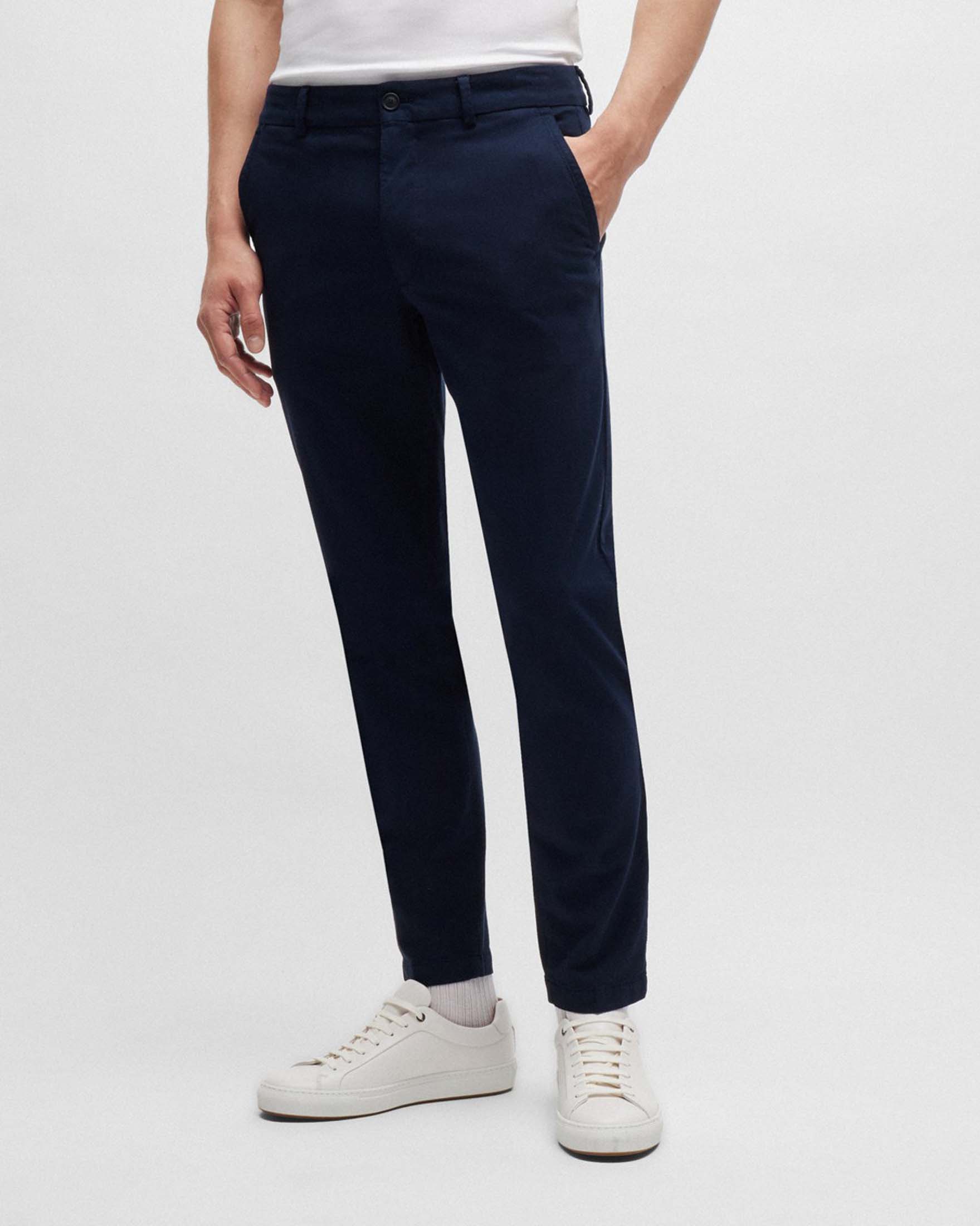 Pantalone Kaiton blu in misto cotone stretch micro armatura