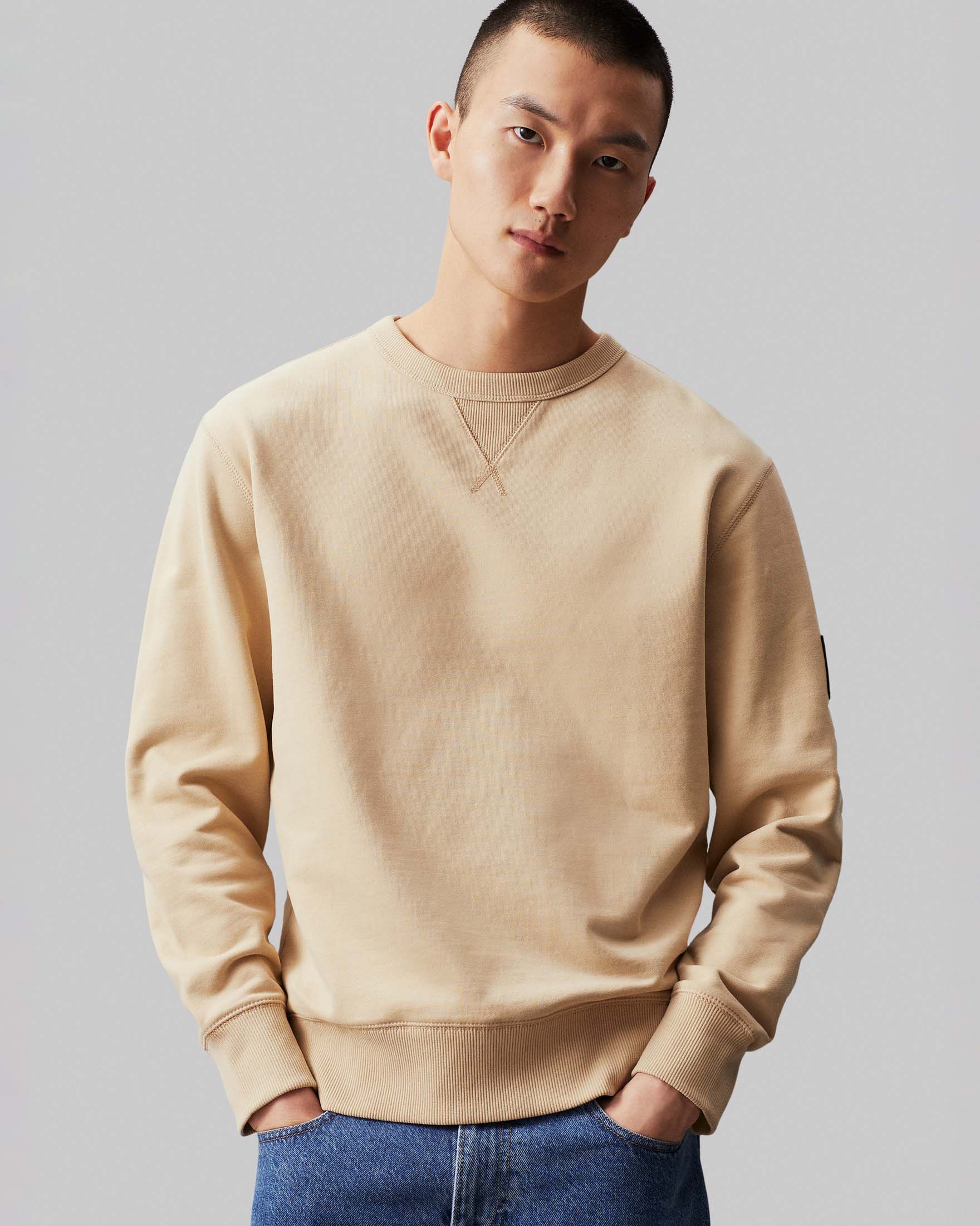 Felpa Richmond X girocollo con logo patch uomo main image 1