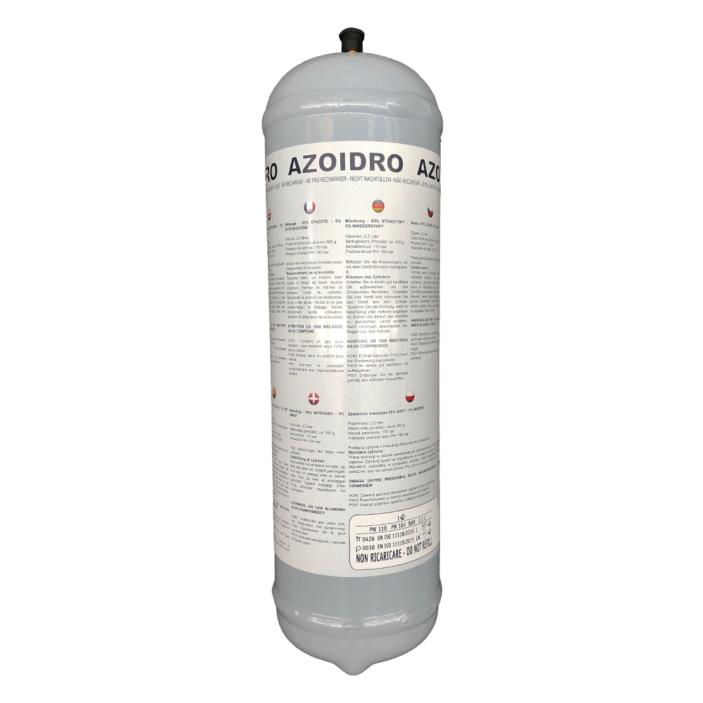 Bombola cartuccia di azoto idrogeno da 2,2 Lt - 110 bar AZOIDRO | SAMA ...