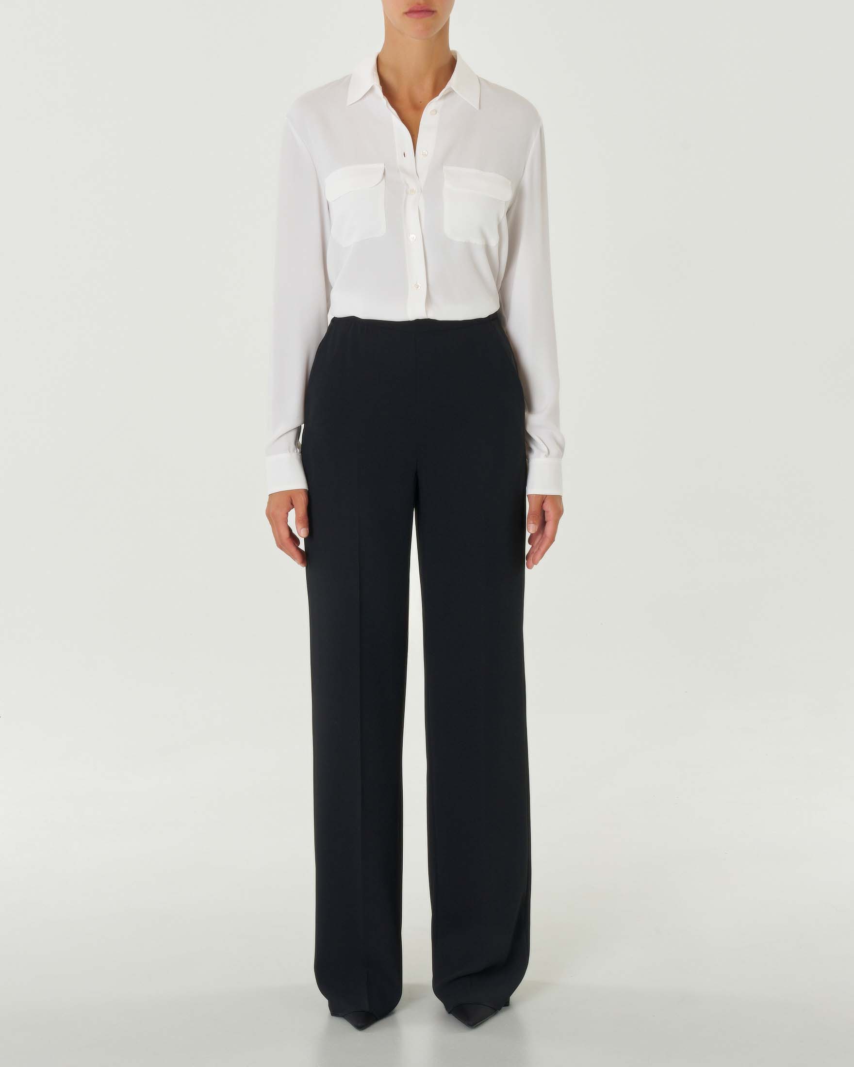 Vicolo pantaloni palazzo in tessuto crepe nero main image 1