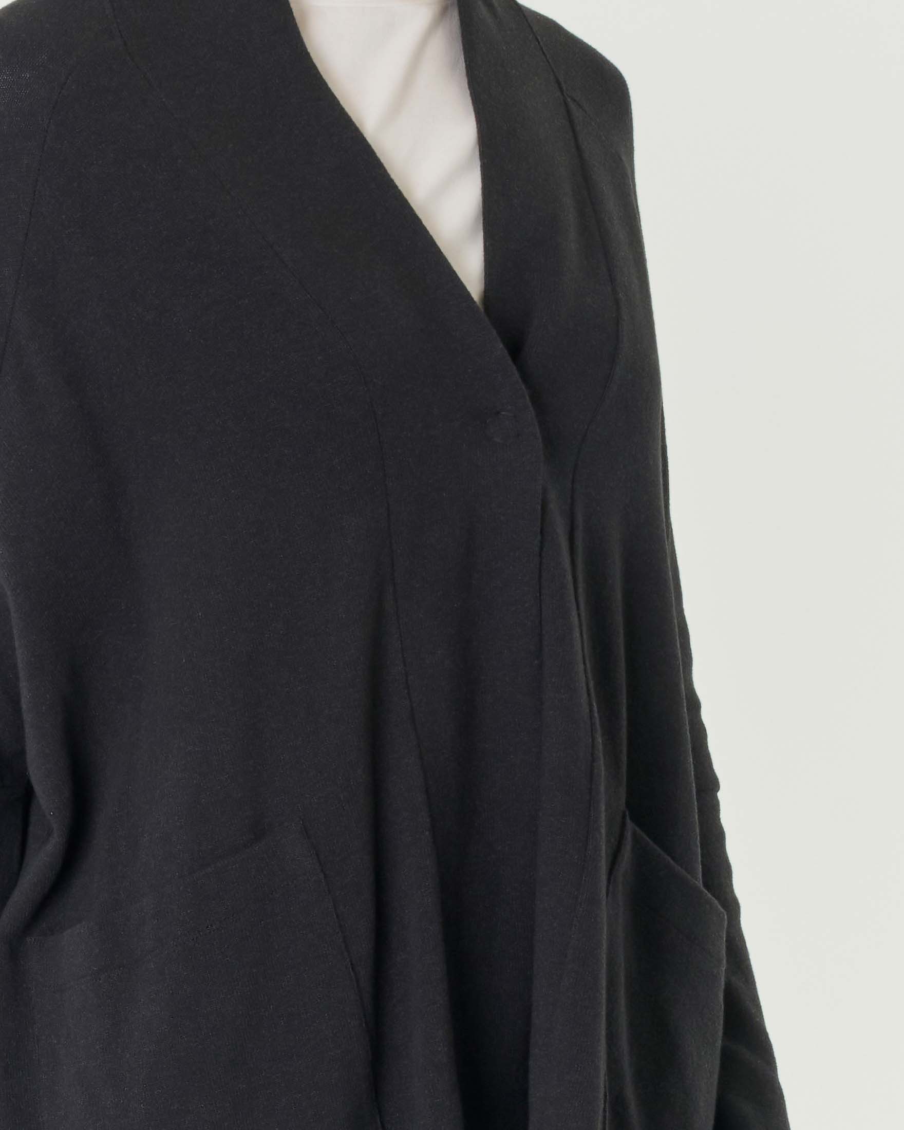 Cardigan over grigio antracite con scollo a V e chiusura a un bottone image