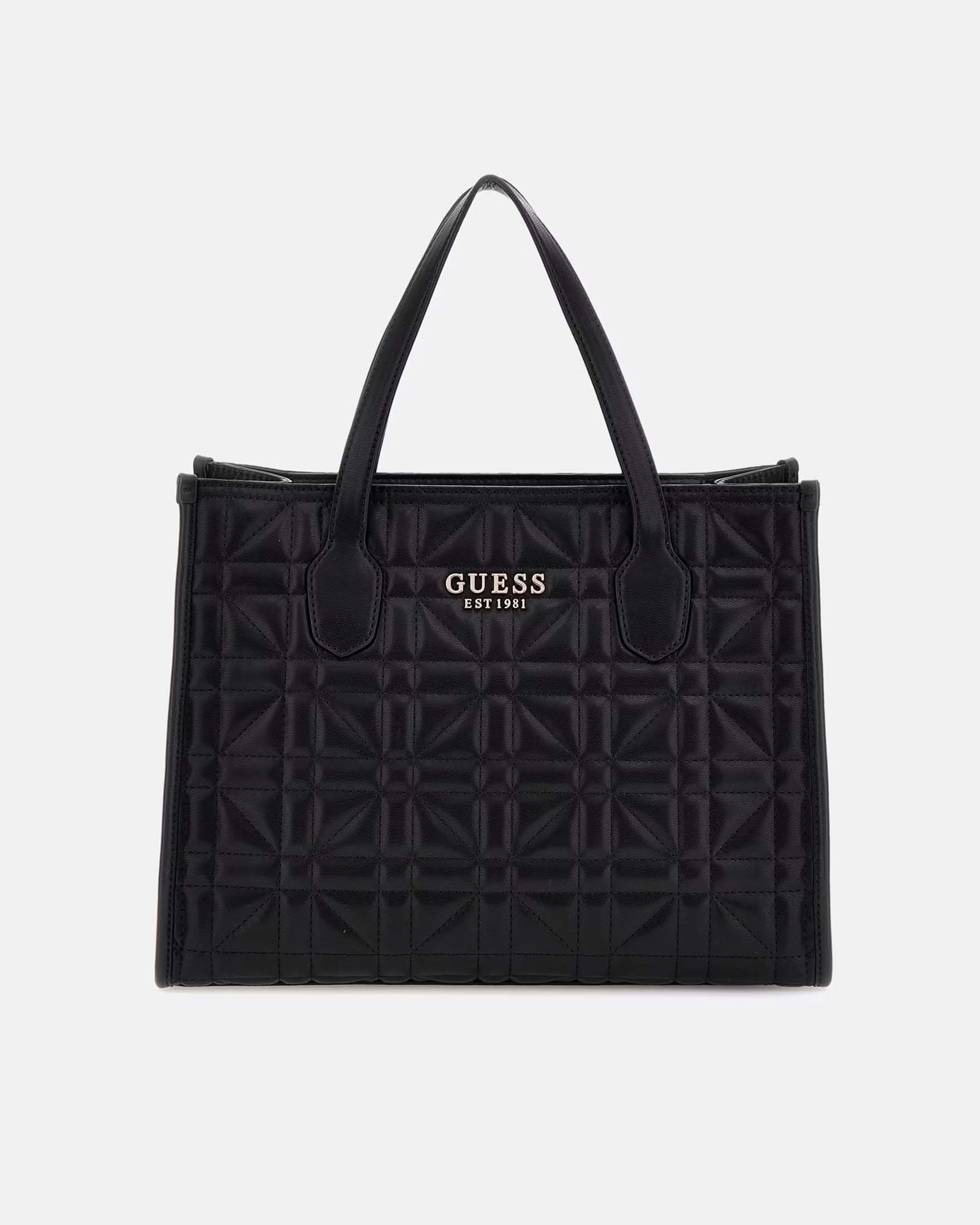 Borsa guess nera con fiori best sale