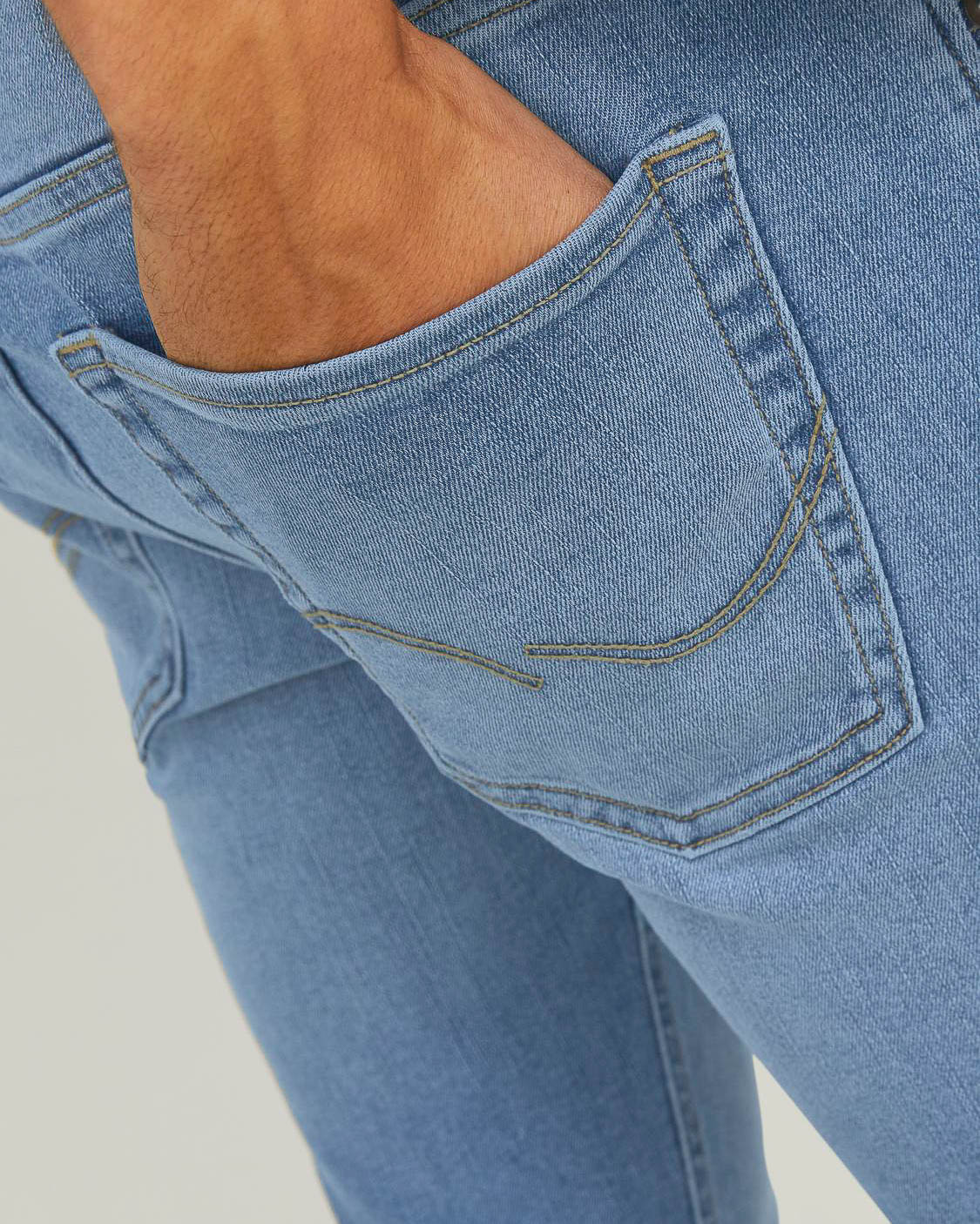 Jeans Jack & Jones Liam skinny a vita bassa in cotone stretch lavaggio chiaro super stone washed